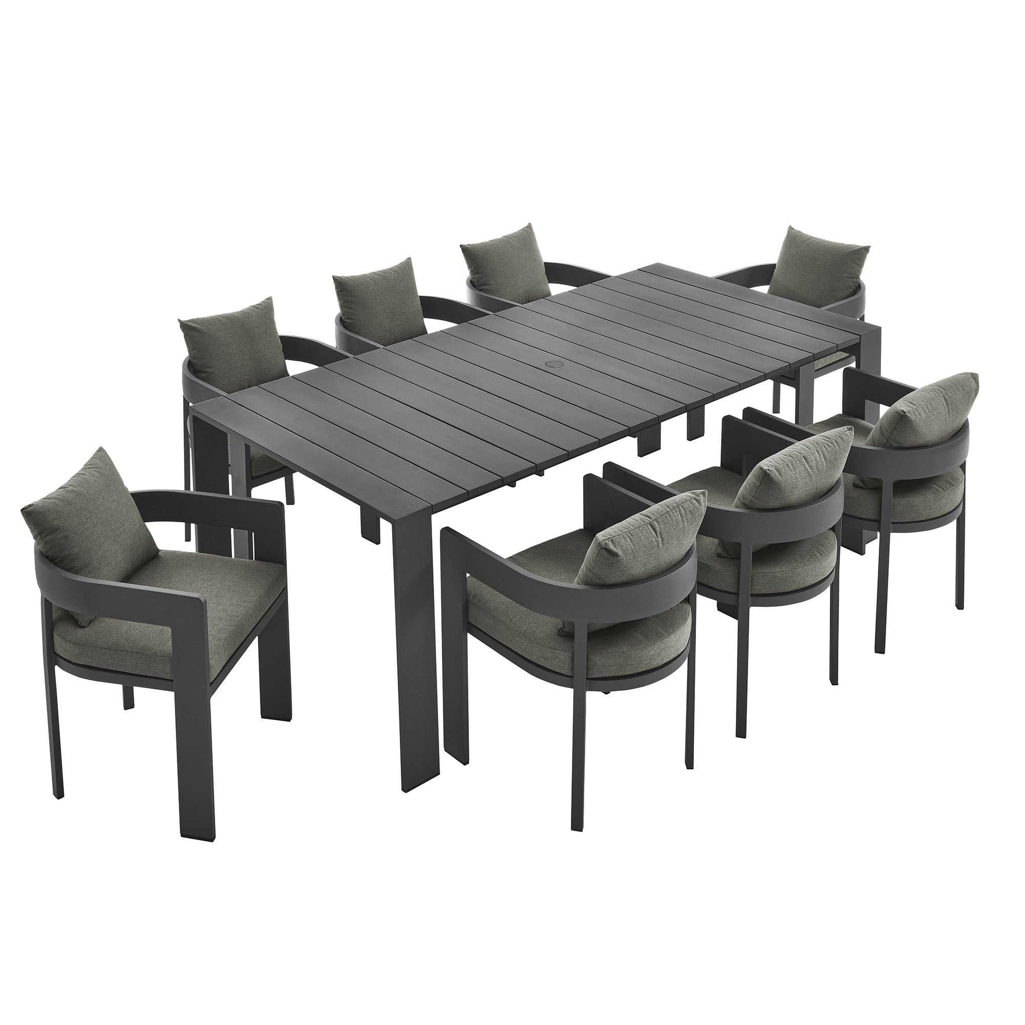 Modway Tahoe 9-Piece Outdoor Patio Aluminum Dining Set
