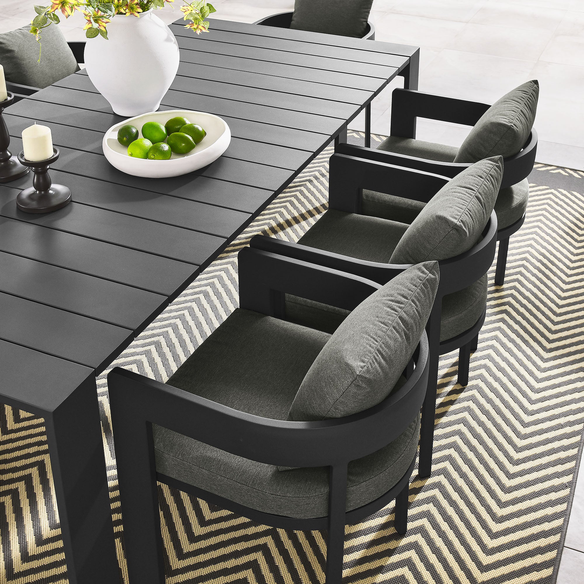 Modway Tahoe 9-Piece Outdoor Patio Aluminum Dining Set