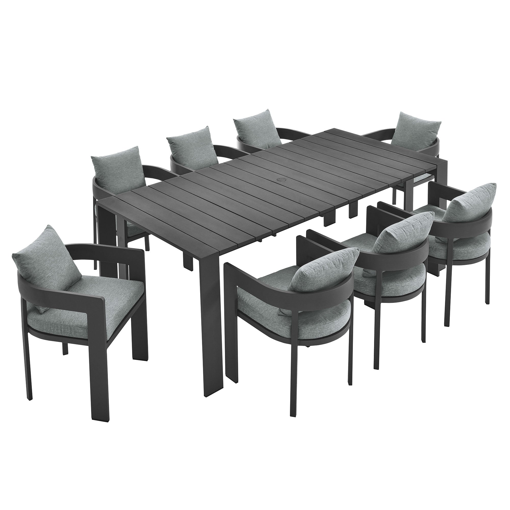 Modway Tahoe 9-Piece Outdoor Patio Aluminum Dining Set