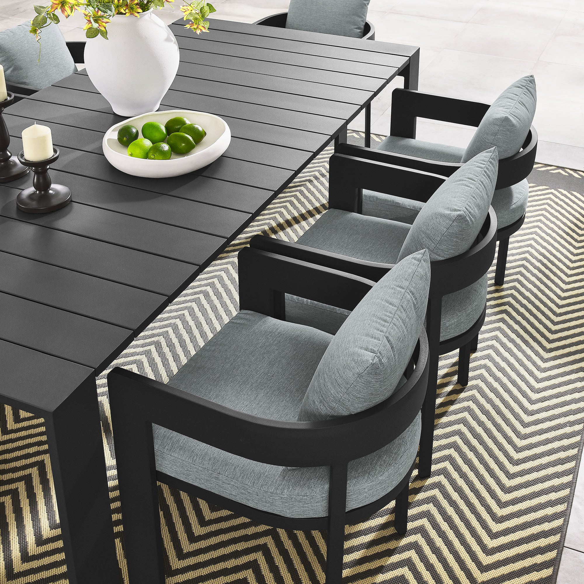 Modway Tahoe 9-Piece Outdoor Patio Aluminum Dining Set