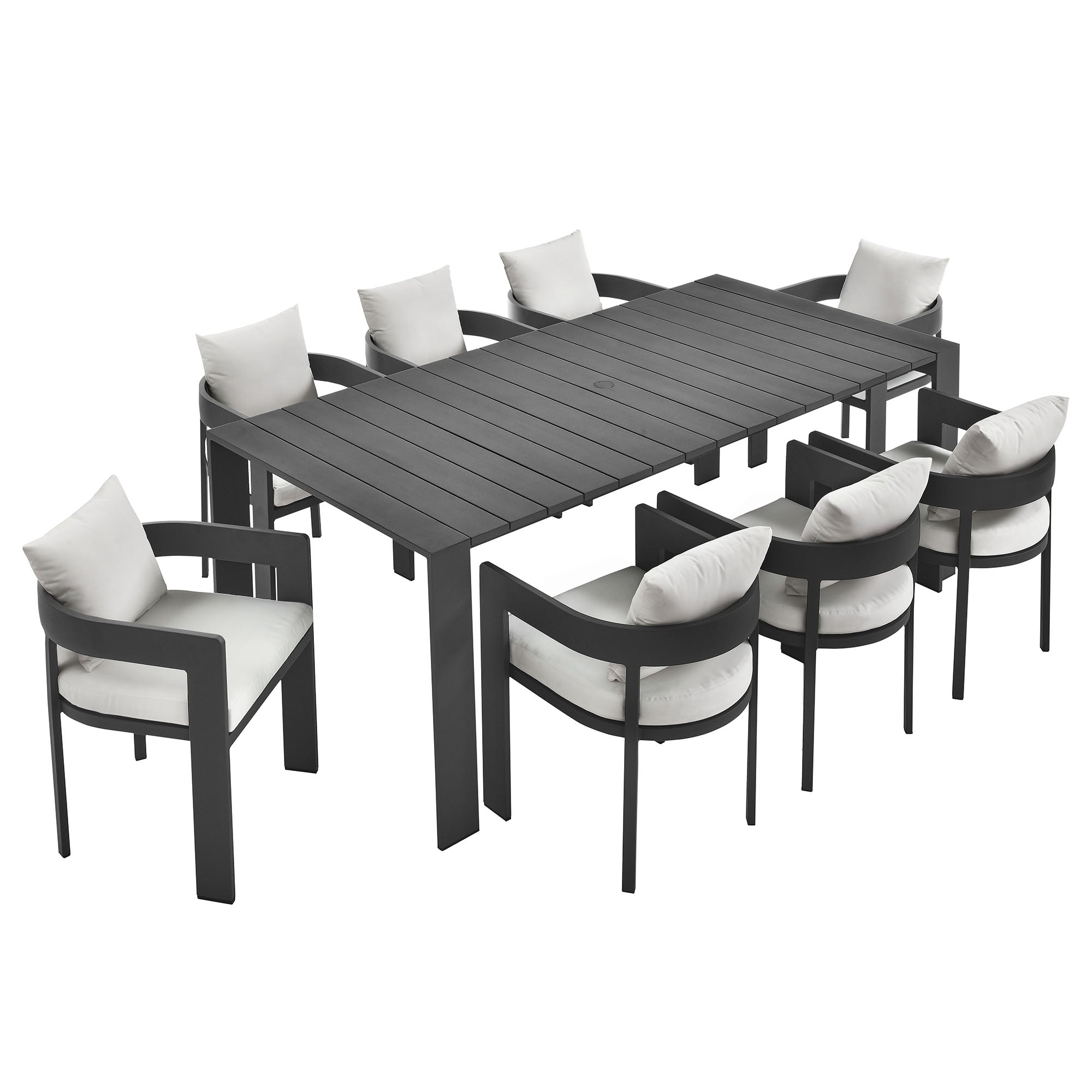 Modway Tahoe 9-Piece Outdoor Patio Aluminum Dining Set