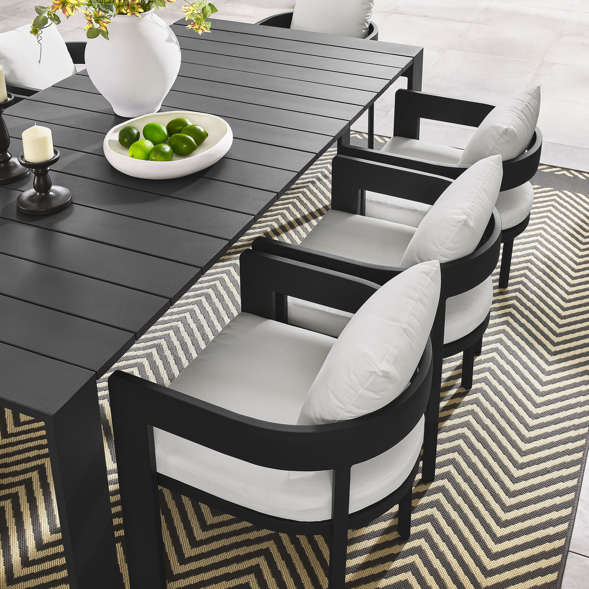 Modway Tahoe 9-Piece Outdoor Patio Aluminum Dining Set