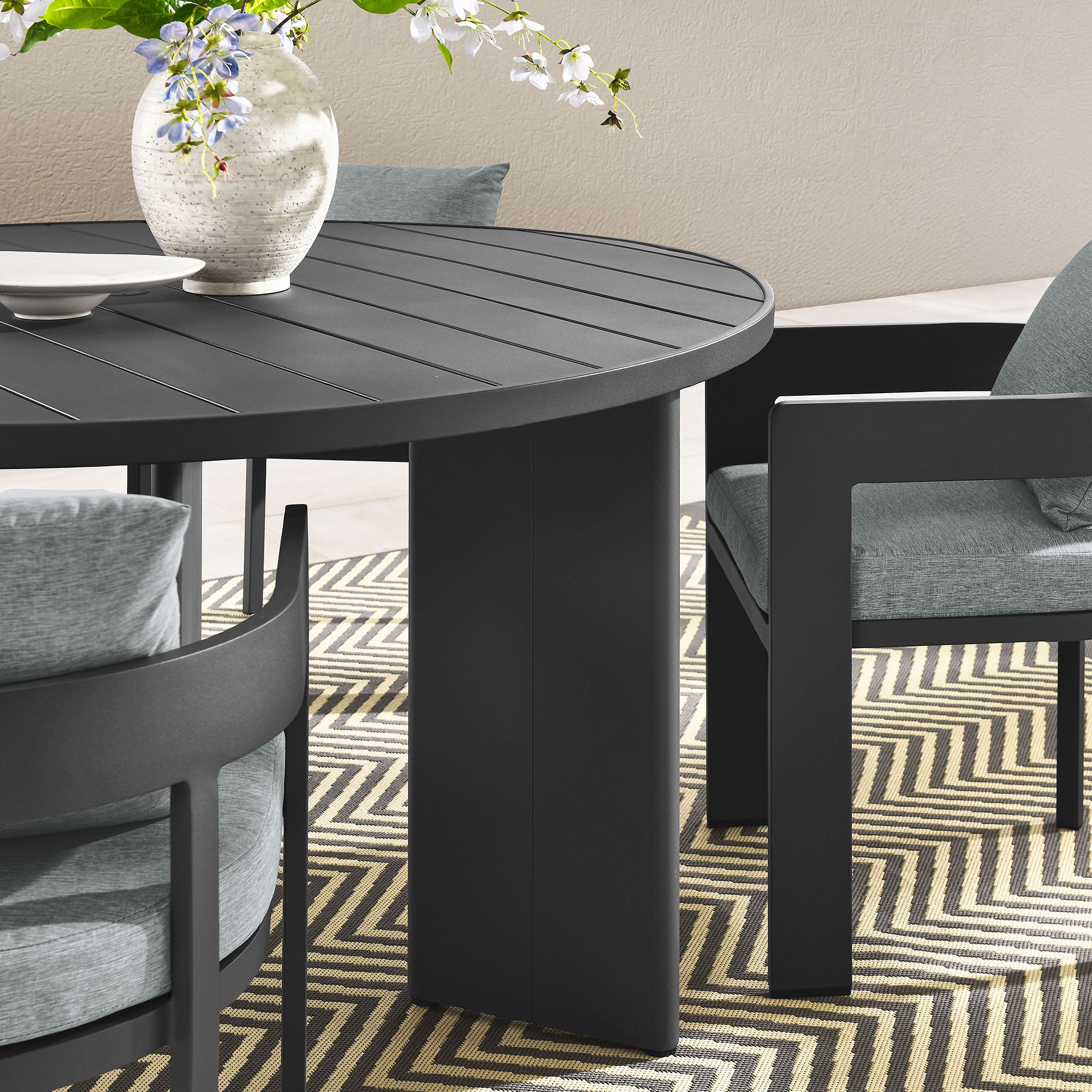 Modway Tahoe 5-Piece Outdoor Patio Aluminum Dining Set