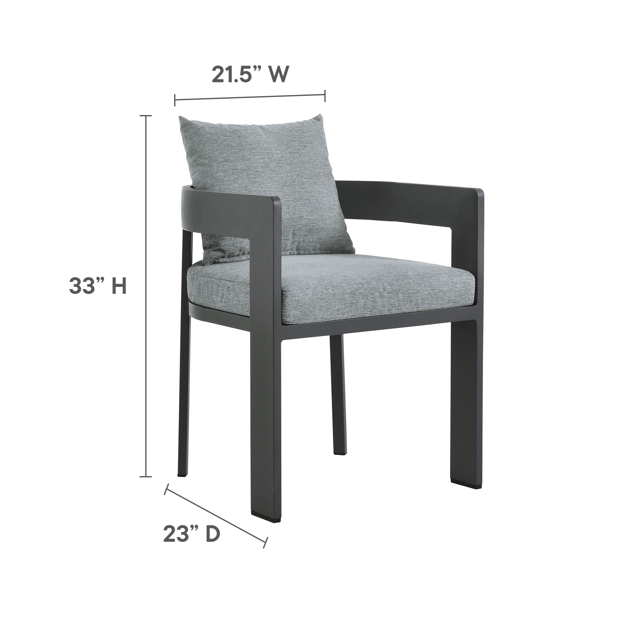 Modway Tahoe 5-Piece Outdoor Patio Aluminum Dining Set