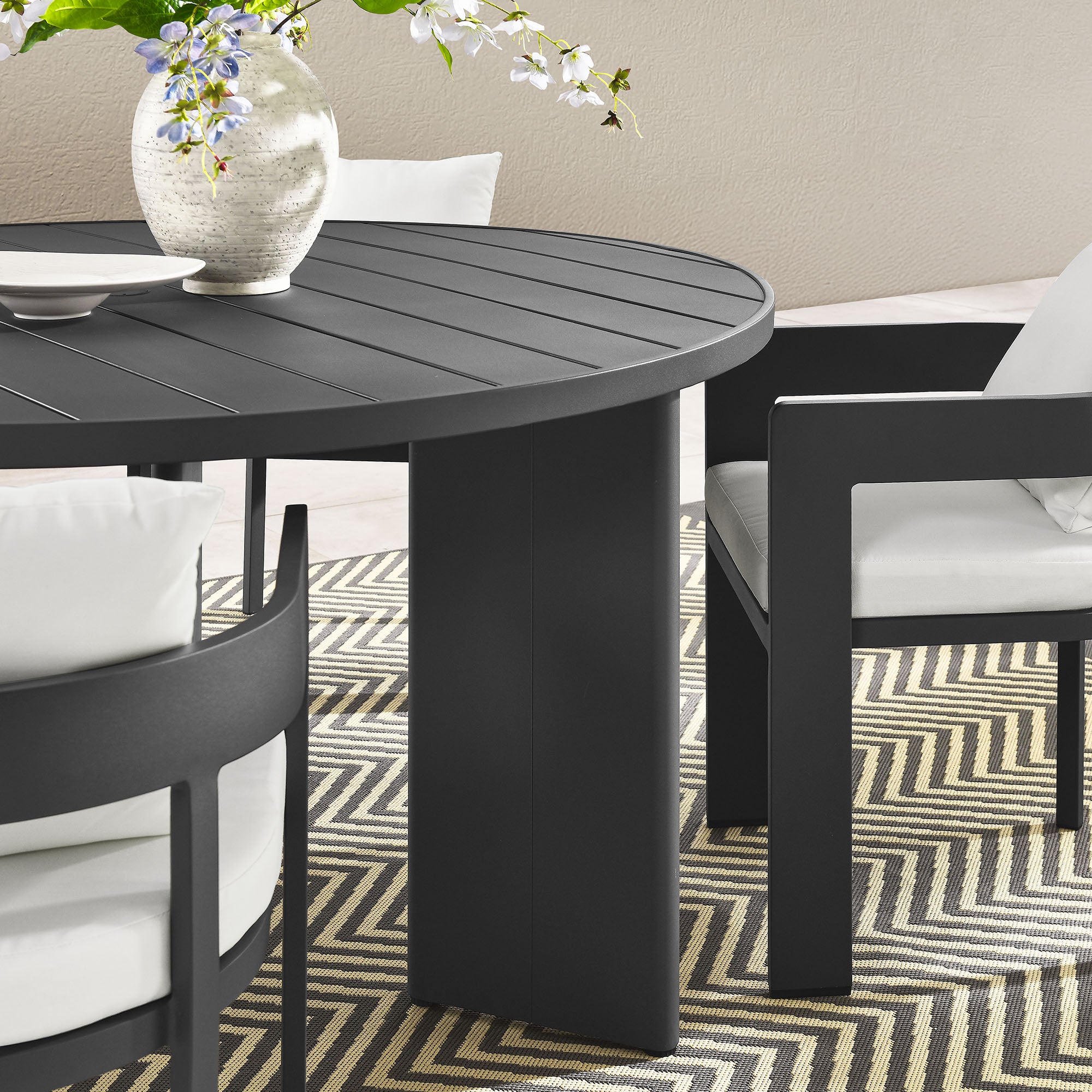 Modway Tahoe 5-Piece Outdoor Patio Aluminum Dining Set