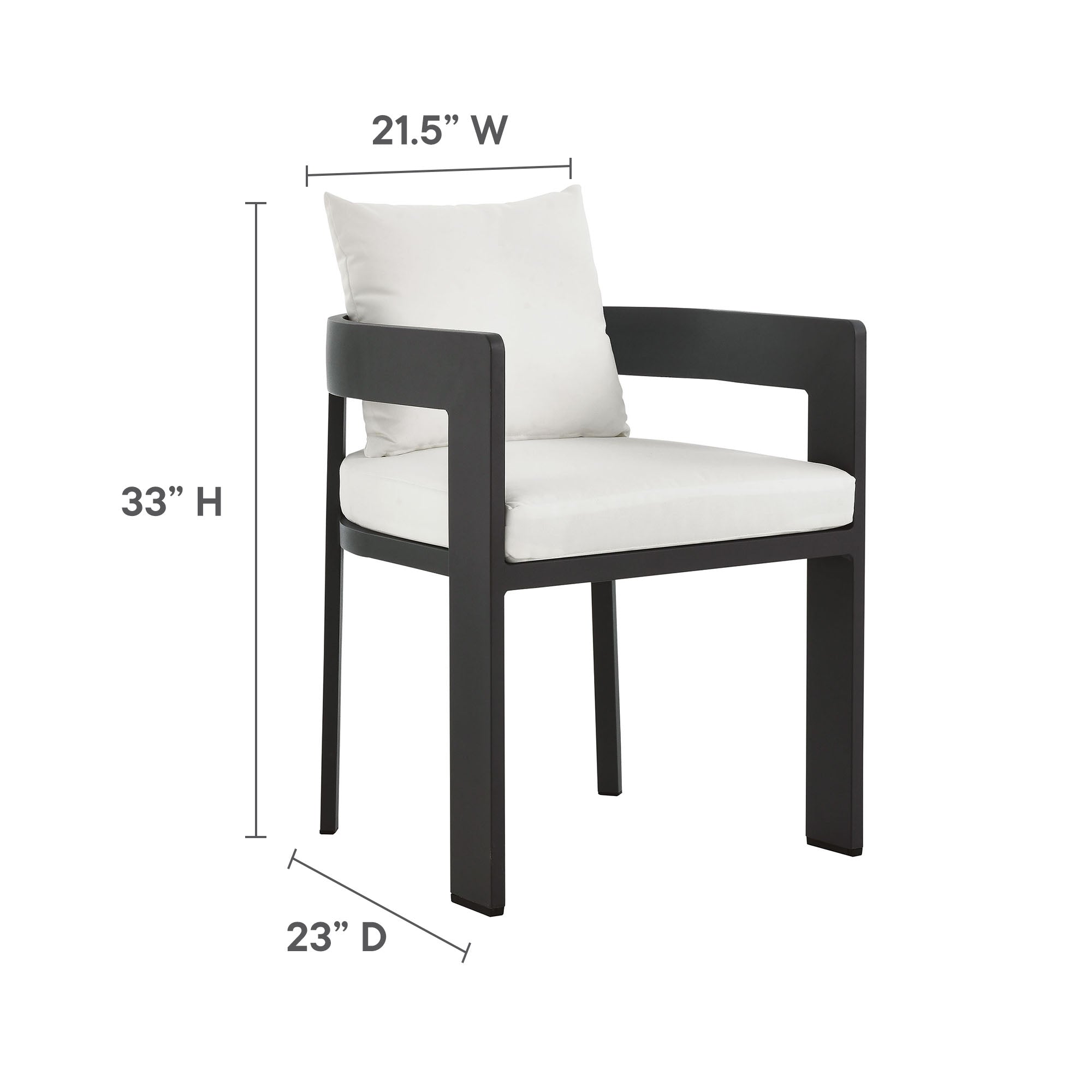 Modway Tahoe 5-Piece Outdoor Patio Aluminum Dining Set
