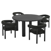 Modway Nautica 5-Piece Round Outdoor Patio Aluminum Dining Table and Chairs Set