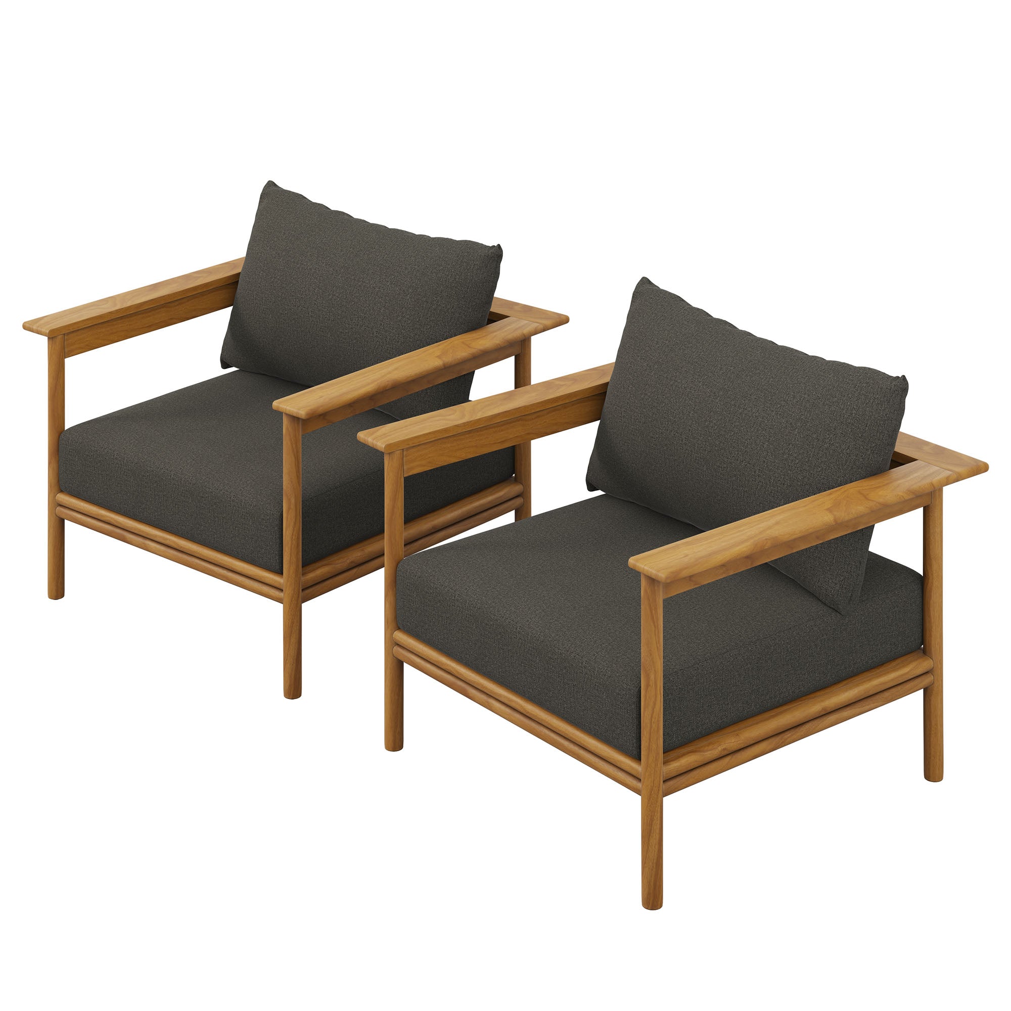 Modway Wren Outdoor Patio Teak Wood Armchair Set of 2