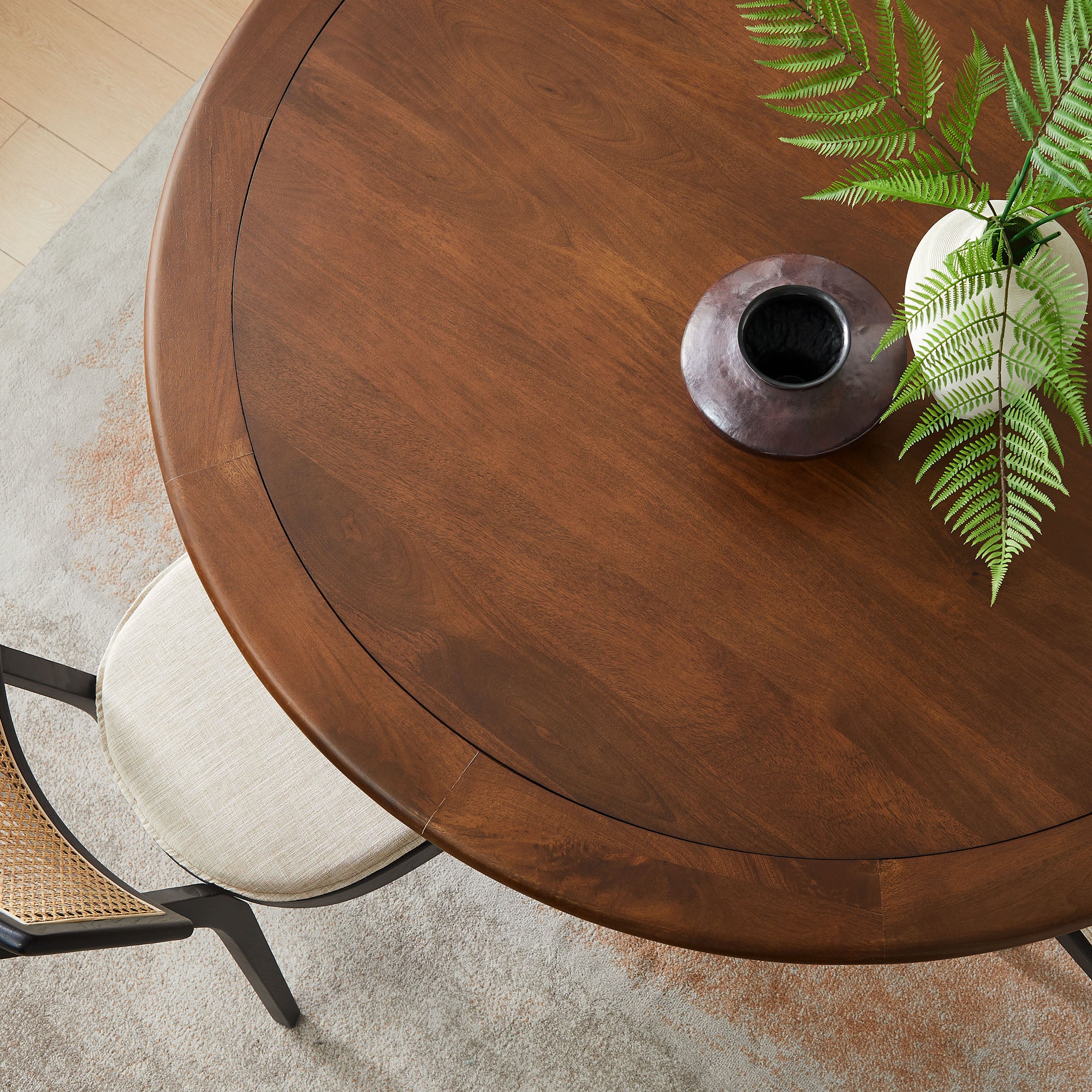 Modway Lippa 60" Round Pedestal Solid Wood Dining Table
