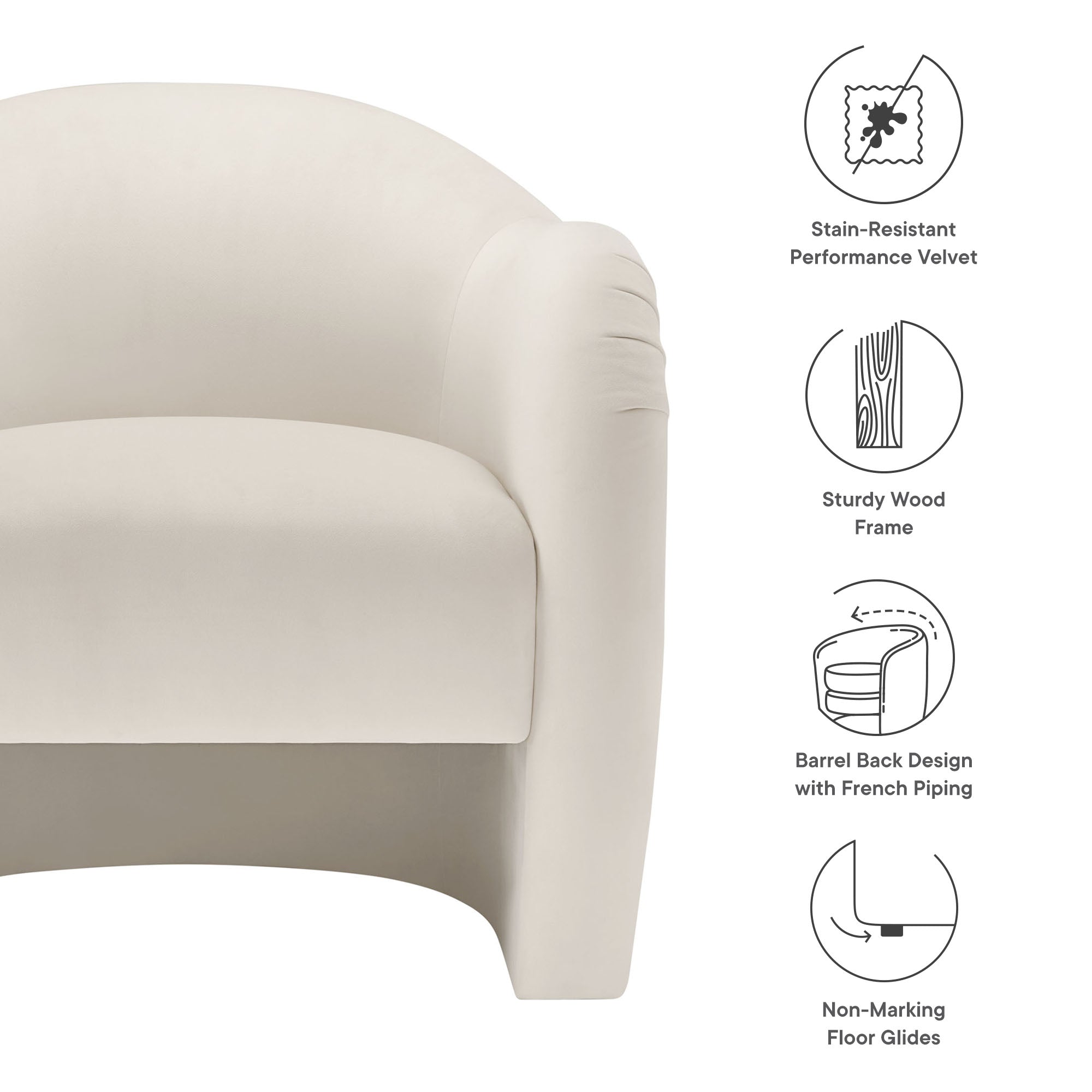 Compose Performance Velvet Accent Chair