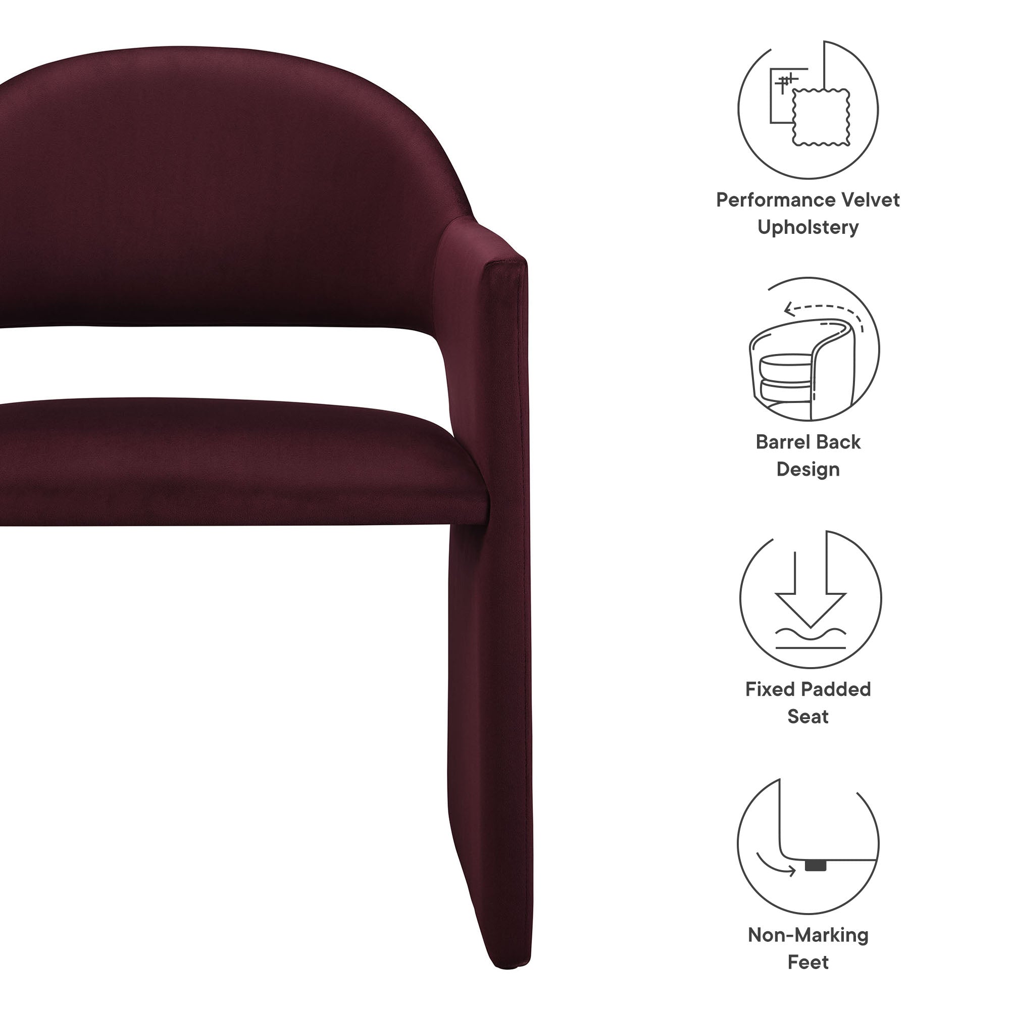 Talia Performance Velvet Dining Armchair