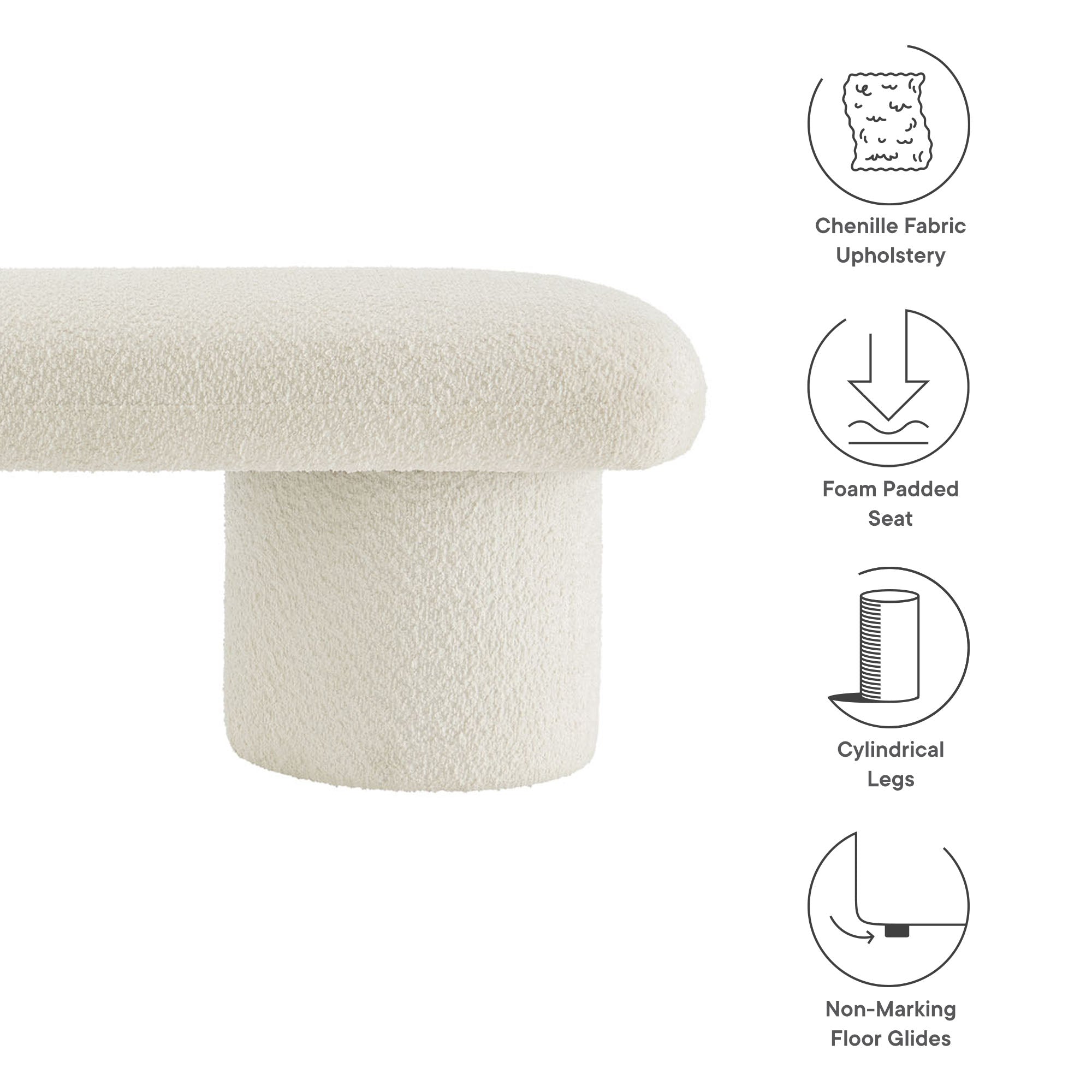 Modway Orla Chenille Upholstered Bench