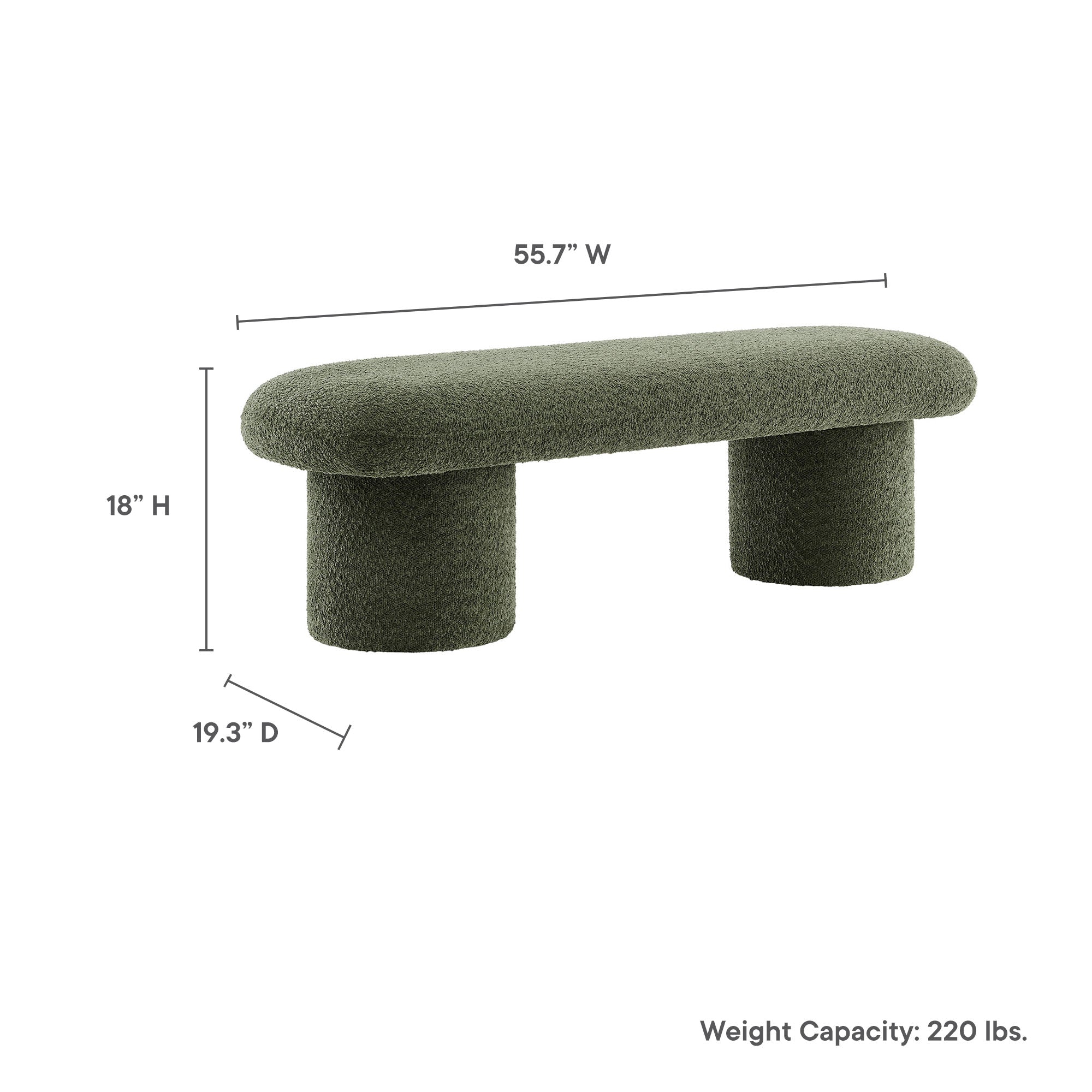 Modway Orla Chenille Upholstered Bench