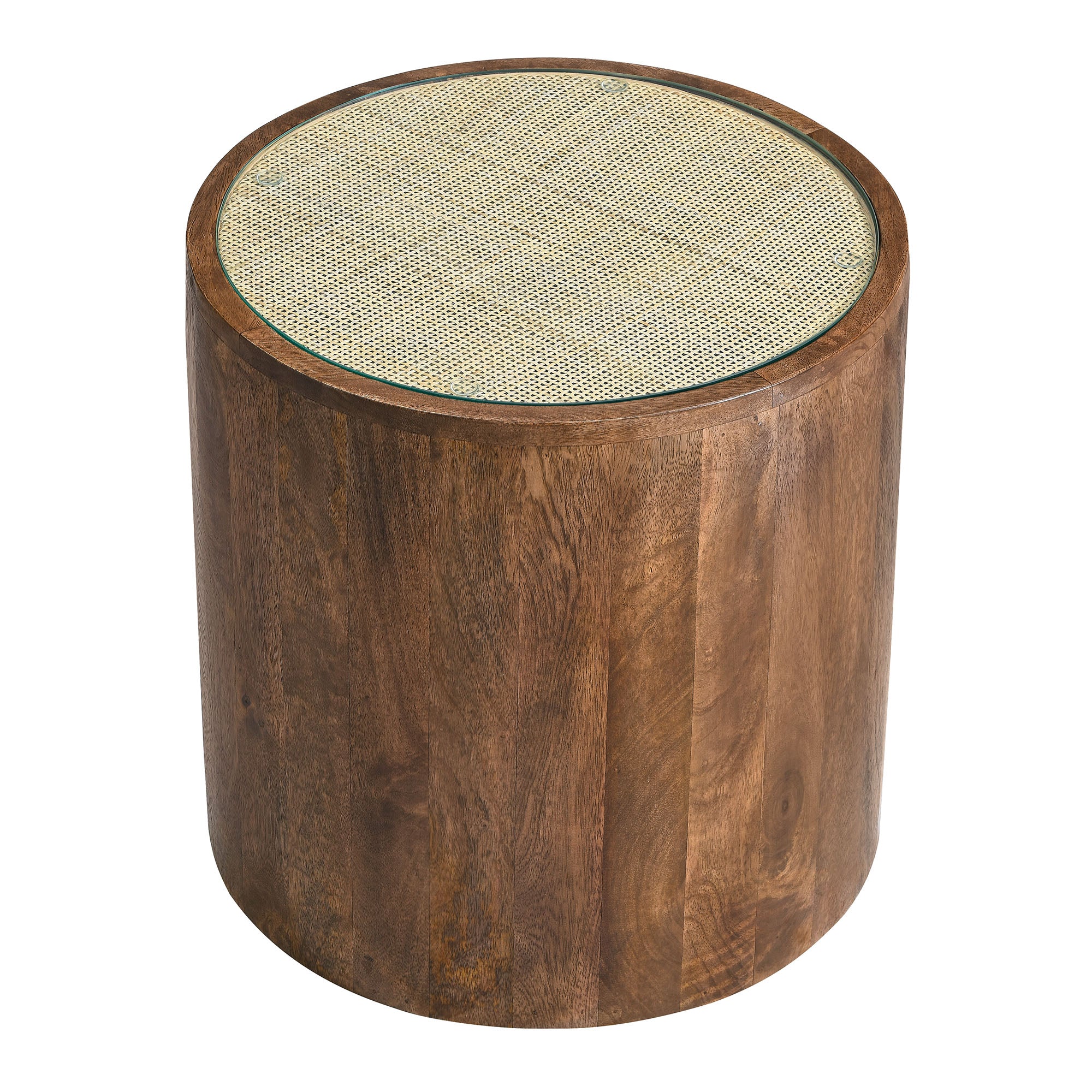 Modway Truett Round Wood Rattan Side Table