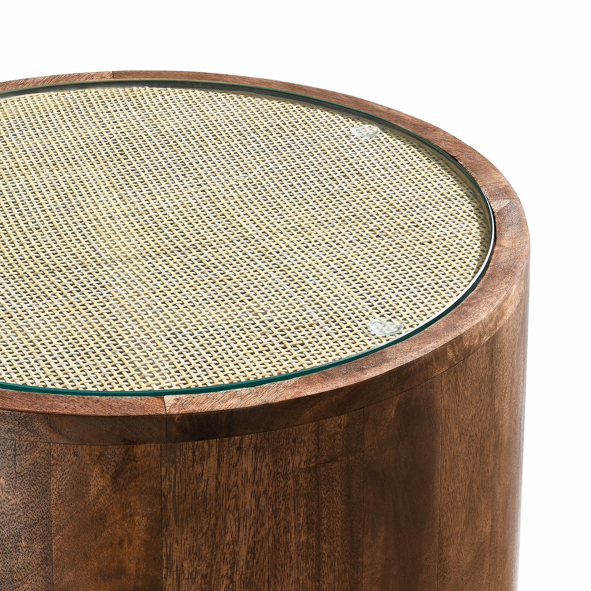Modway Truett Round Wood Rattan Side Table