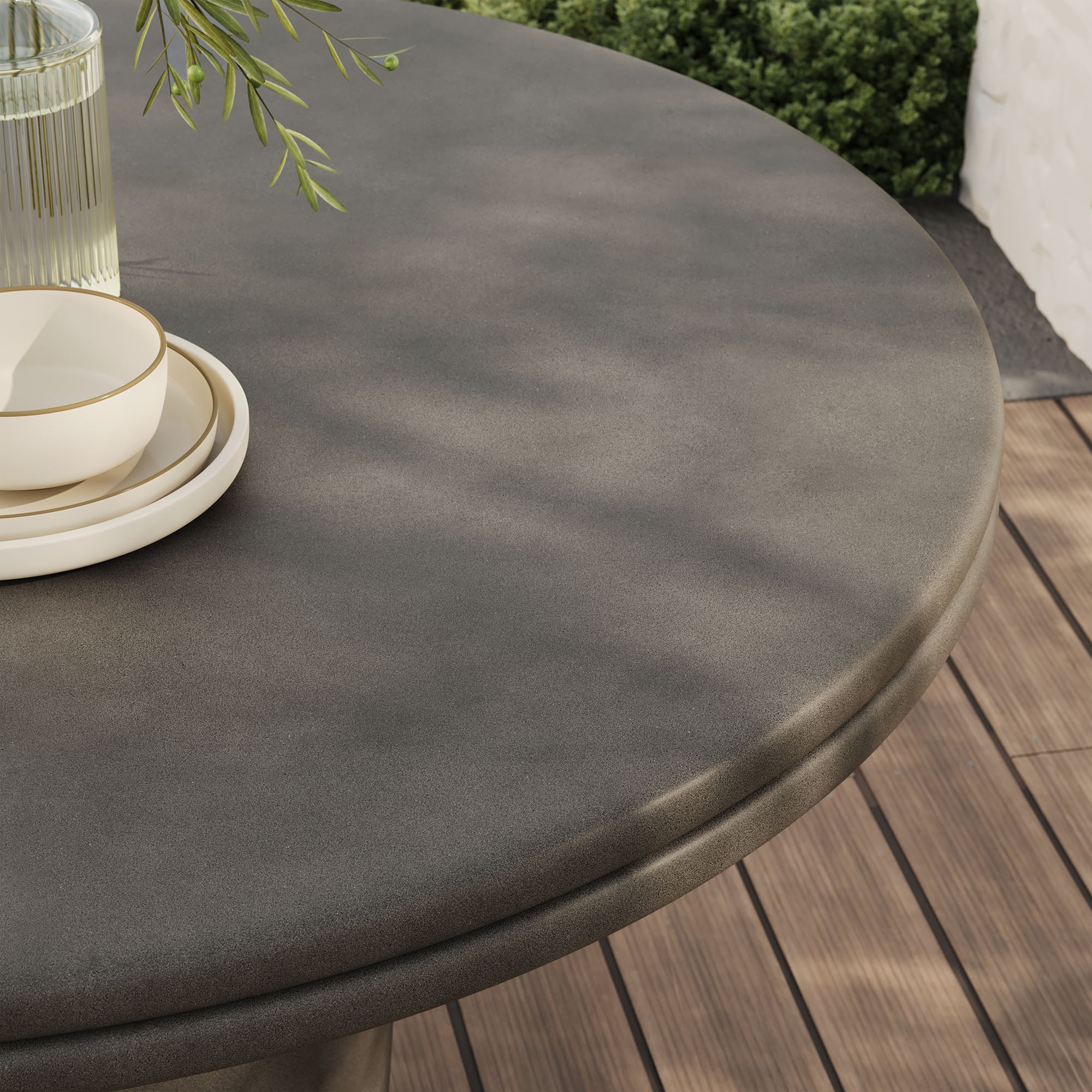 Modway Brion 48" Indoor - Outdoor Patio Concrete Round Dining Table
