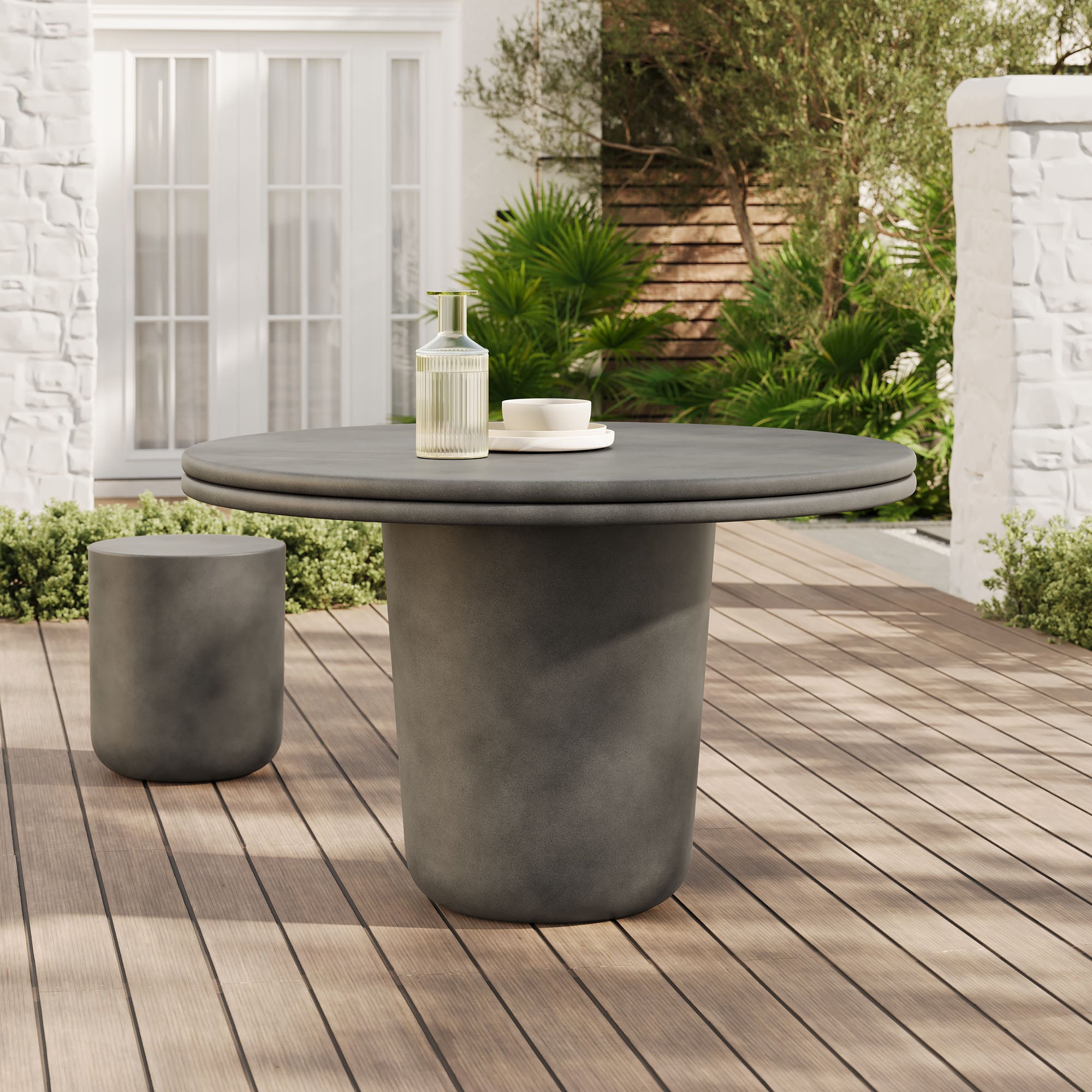 Modway Brion 48" Indoor - Outdoor Patio Concrete Round Dining Table