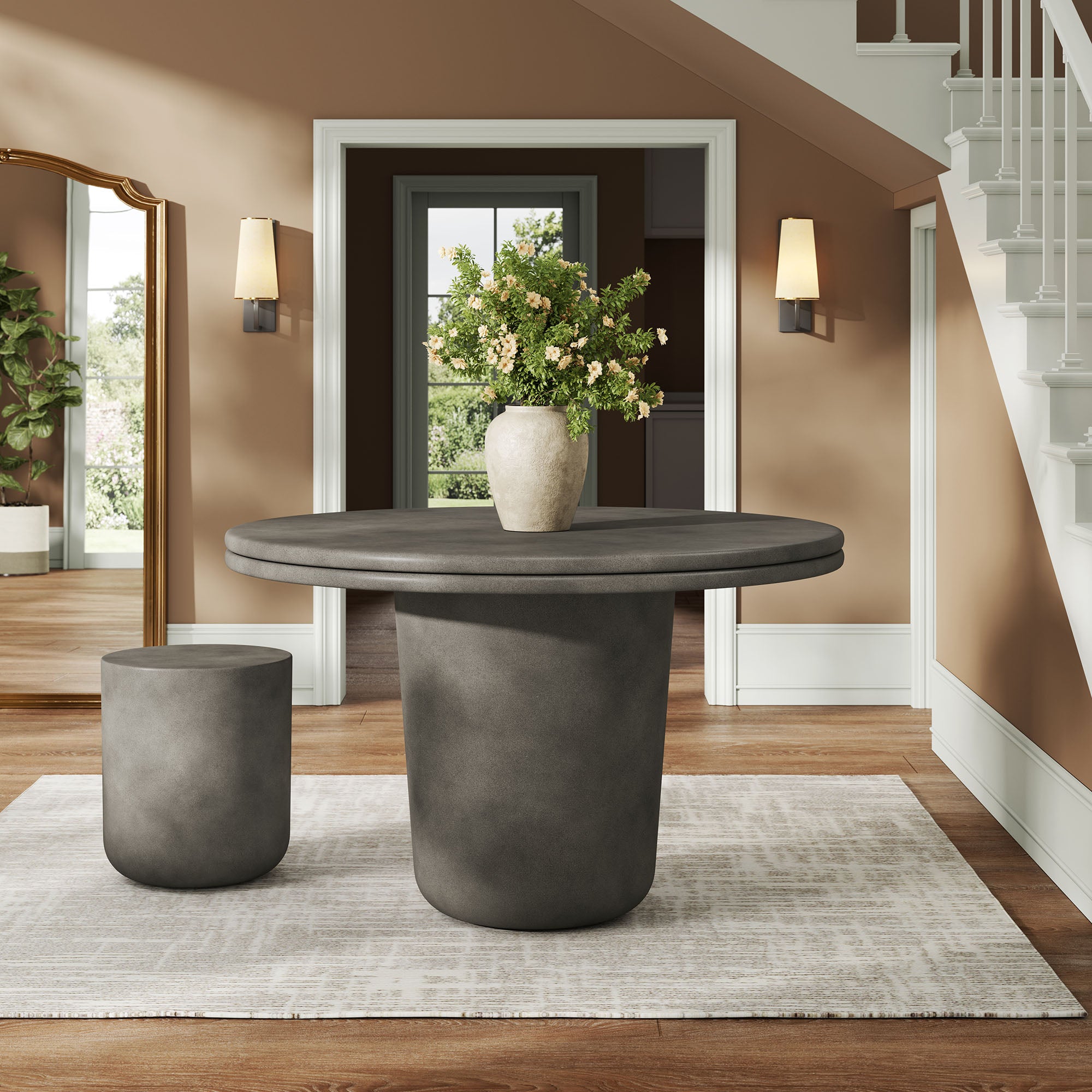 Modway Brion 48" Indoor - Outdoor Patio Concrete Round Dining Table