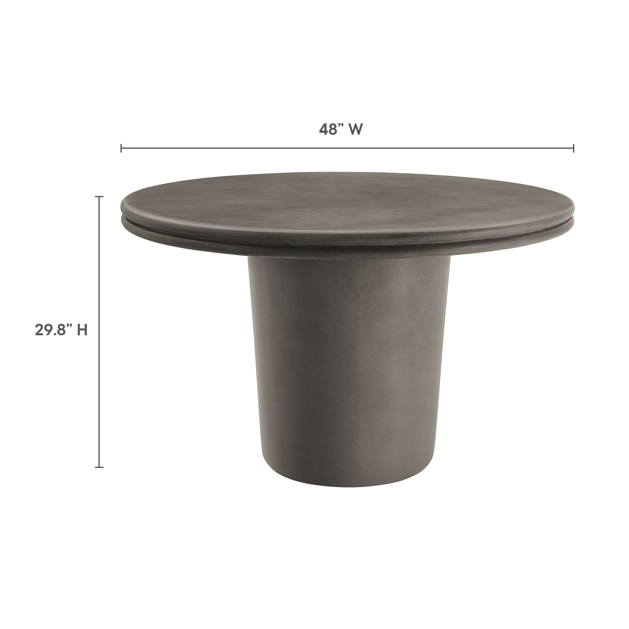 Modway Brion 48" Indoor - Outdoor Patio Concrete Round Dining Table
