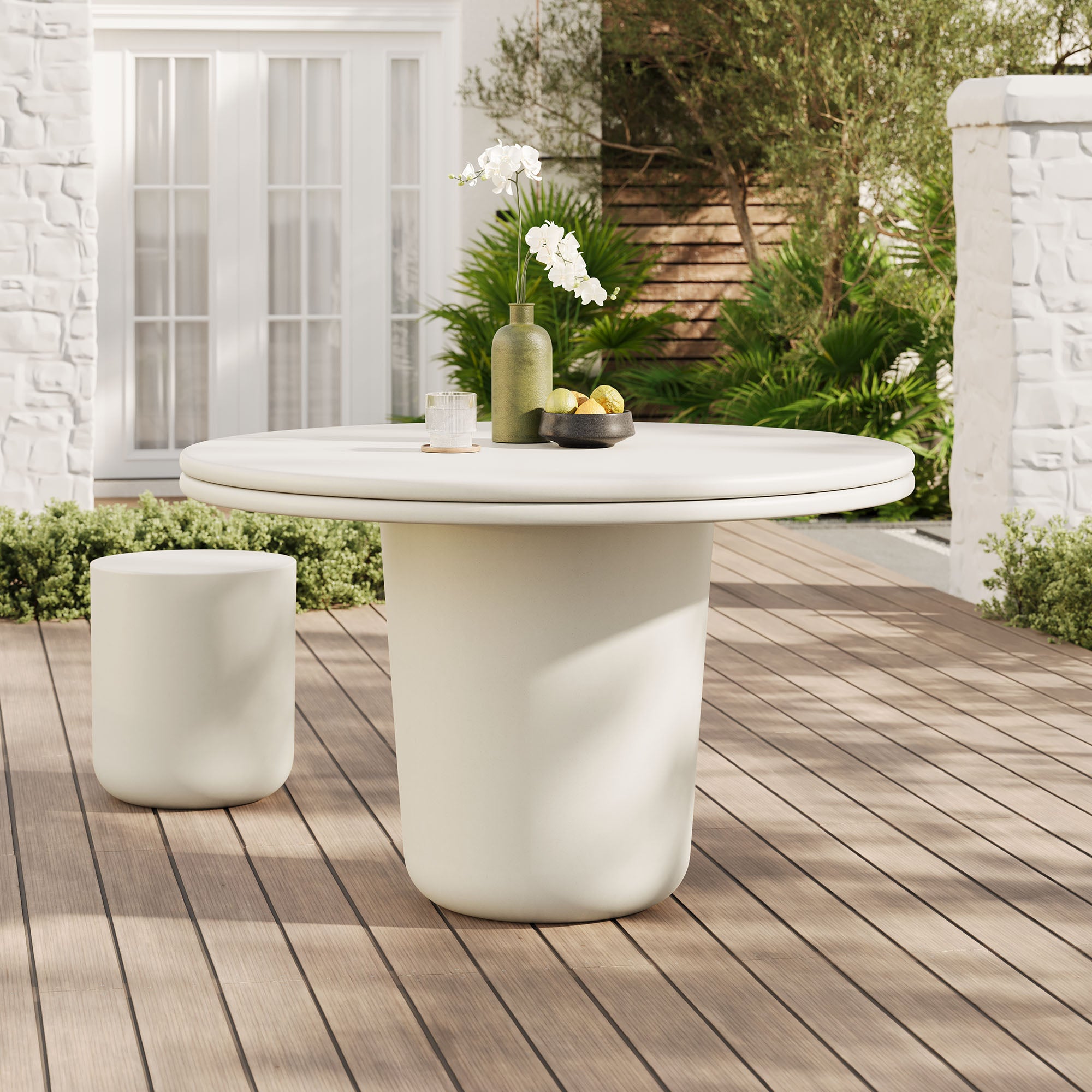 Modway Brion 48" Indoor - Outdoor Patio Concrete Round Dining Table