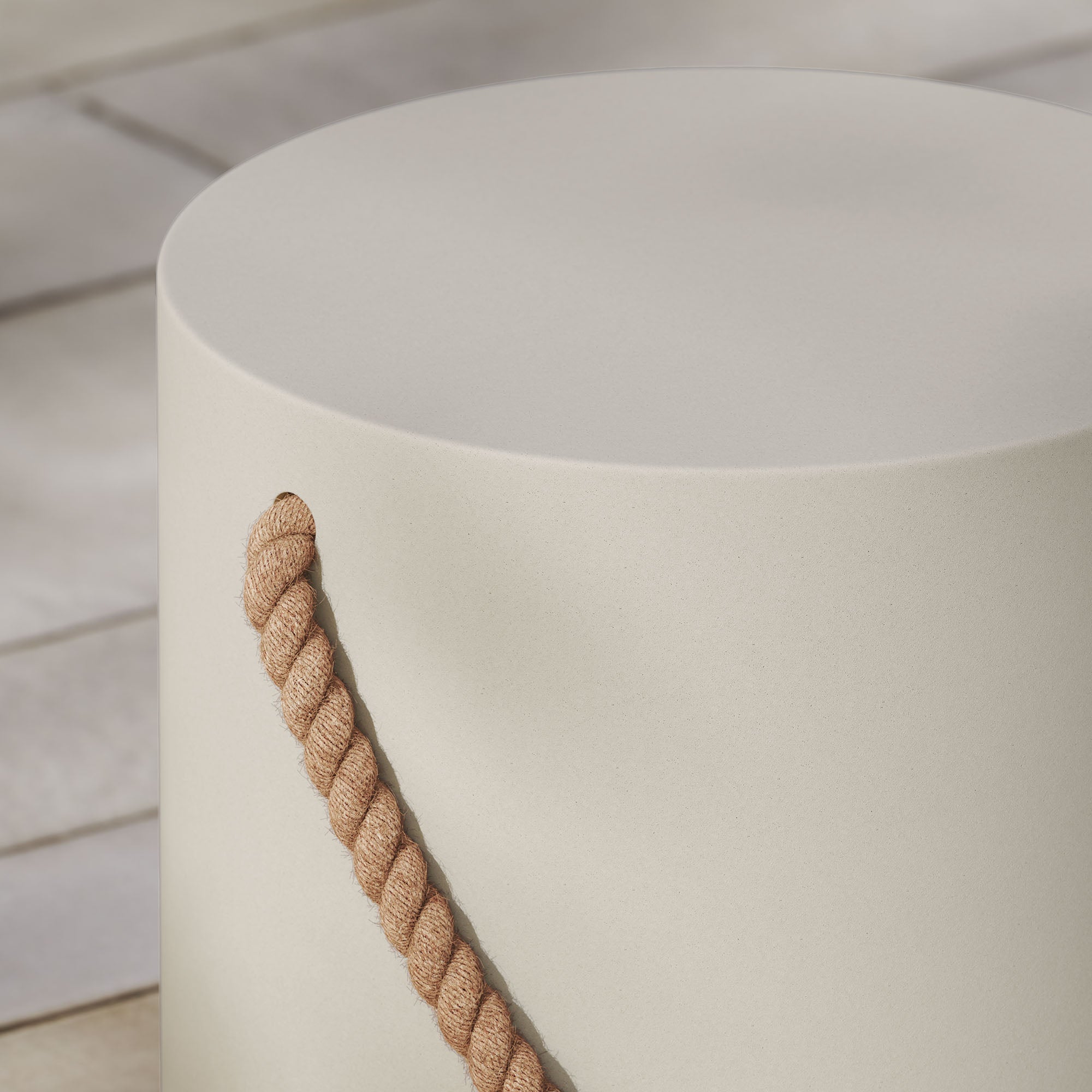Modway Isera Indoor - Outdoor Patio Rope Concrete Side Table Stool