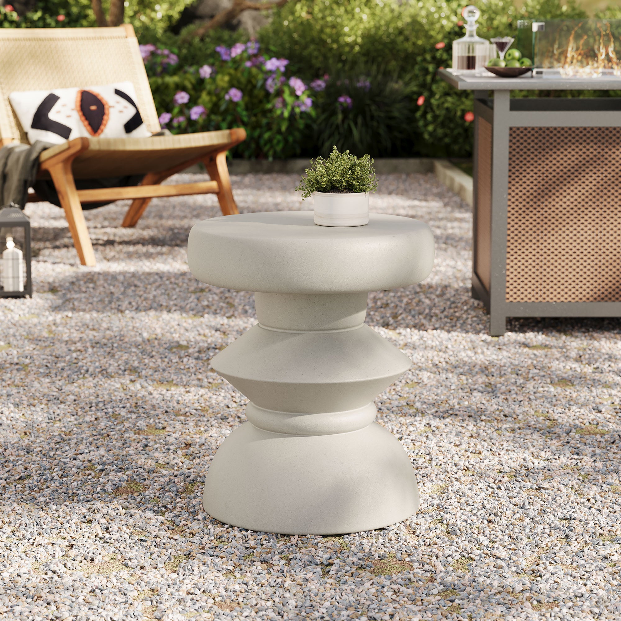 Modway Terza Indoor - Outdoor Patio Concrete Side Table