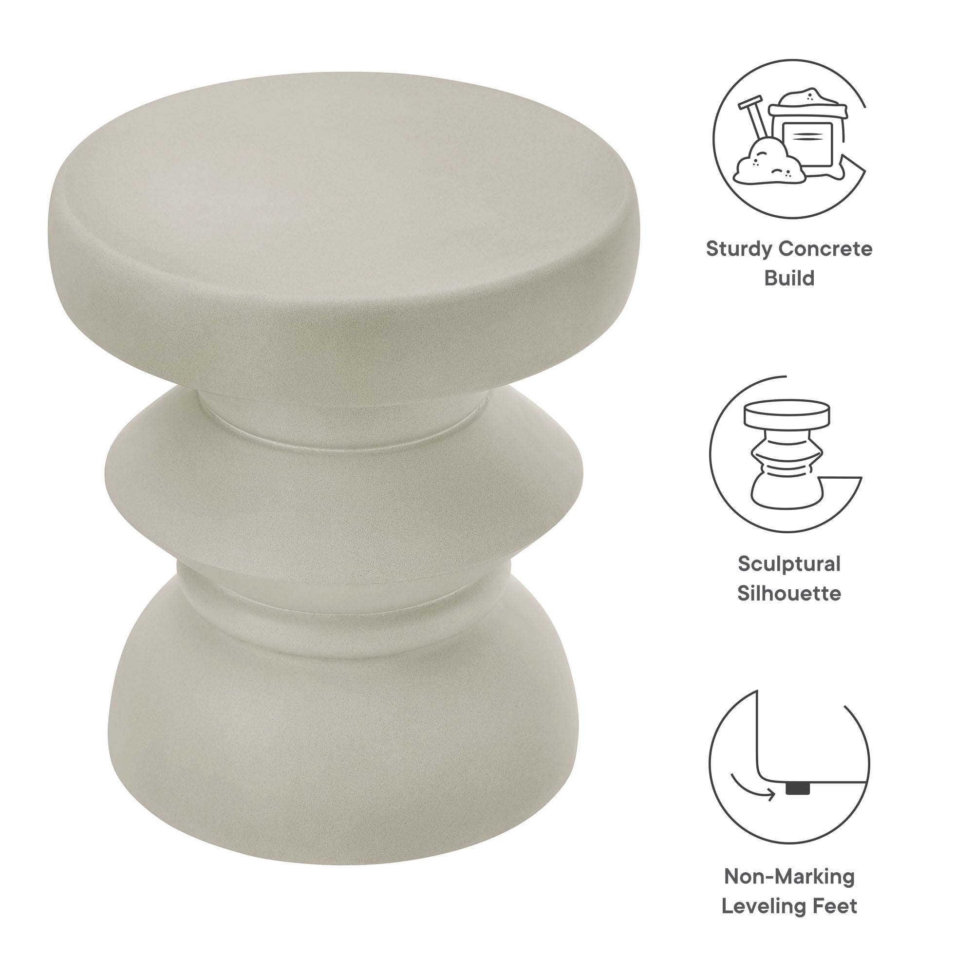Modway Terza Indoor - Outdoor Patio Concrete Side Table