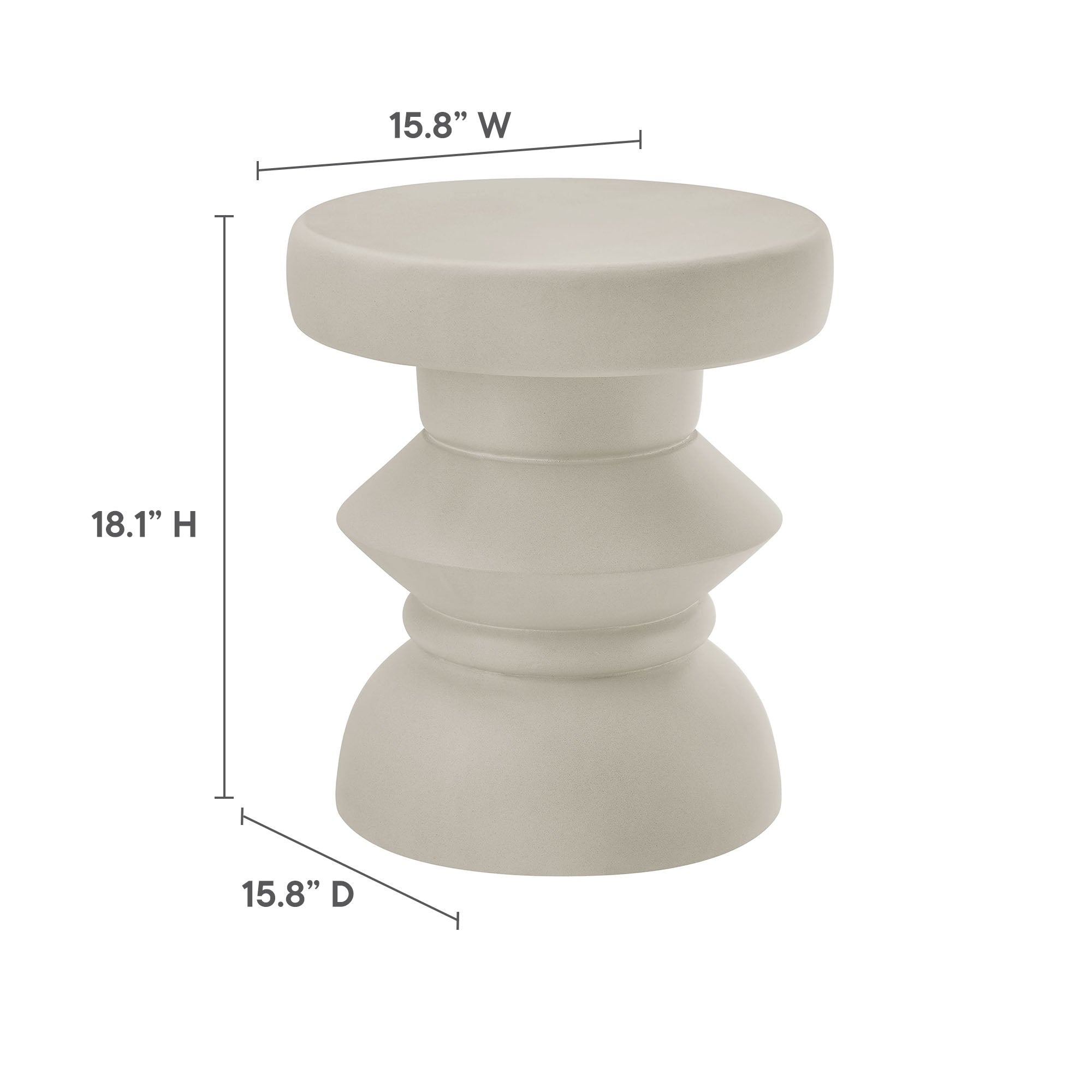 Modway Terza Indoor - Outdoor Patio Concrete Side Table