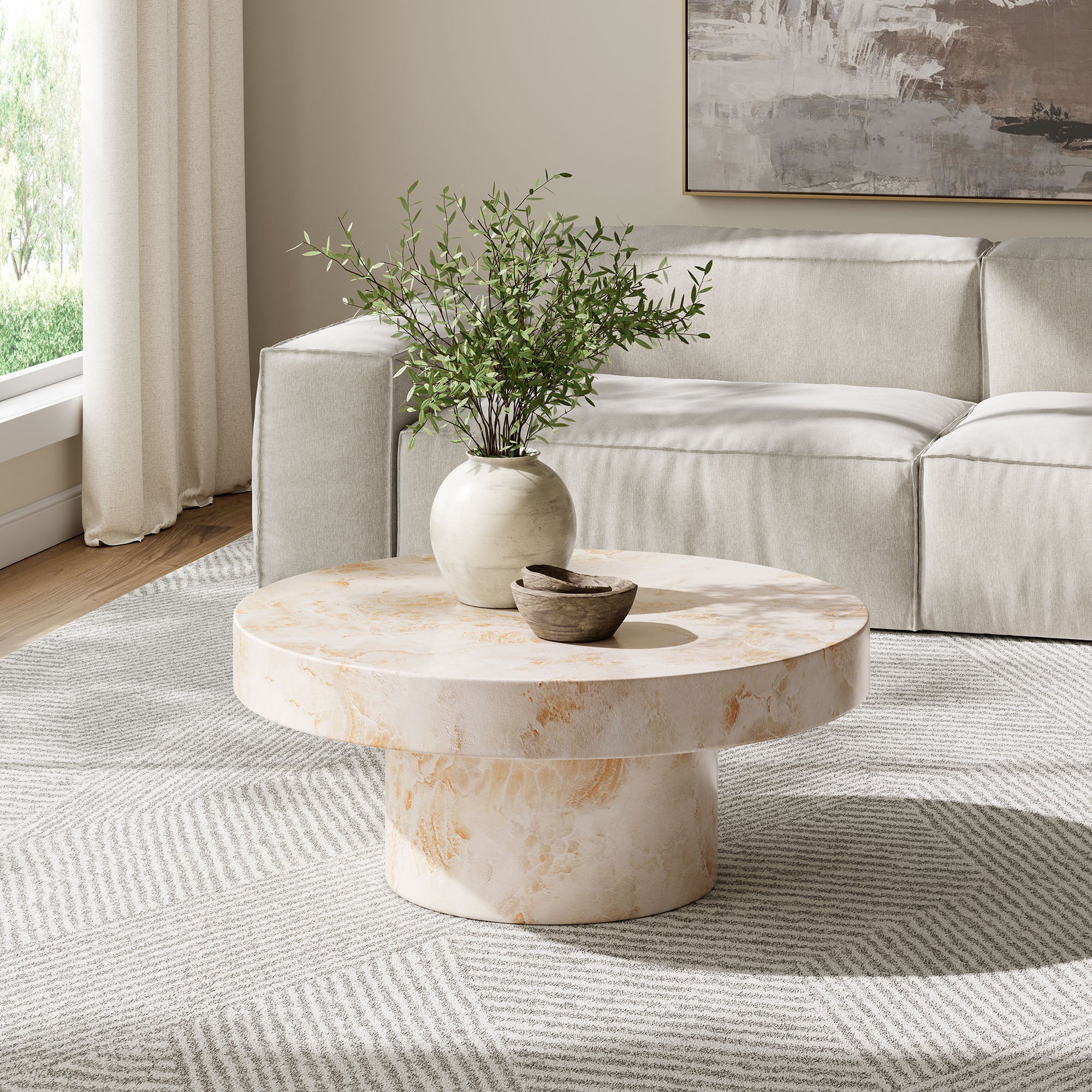 Modway Alora Indoor - Outdoor Patio Concrete Round Coffee Table