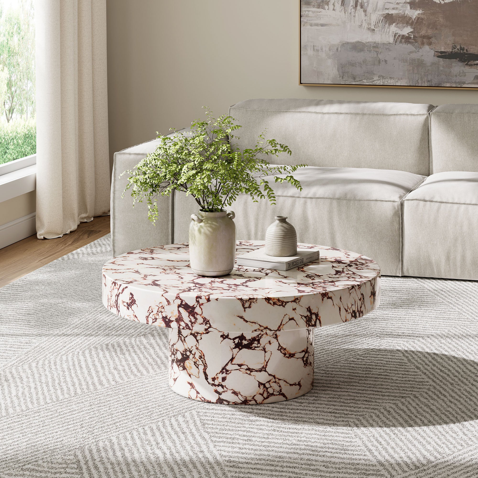 Modway Alora Indoor - Outdoor Patio Concrete Round Coffee Table