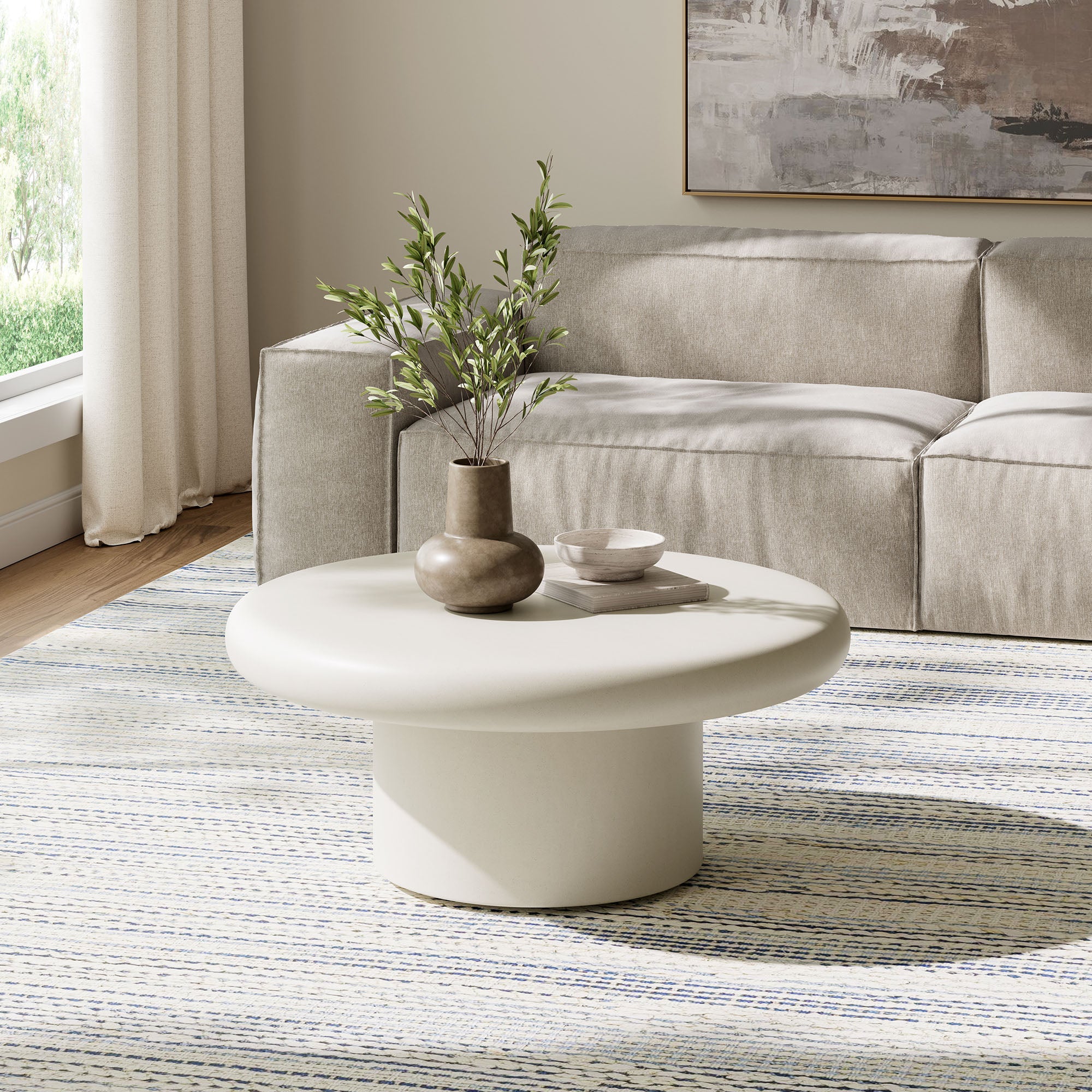 Modway Argos Indoor - Outdoor Patio Concrete Round Coffee Table