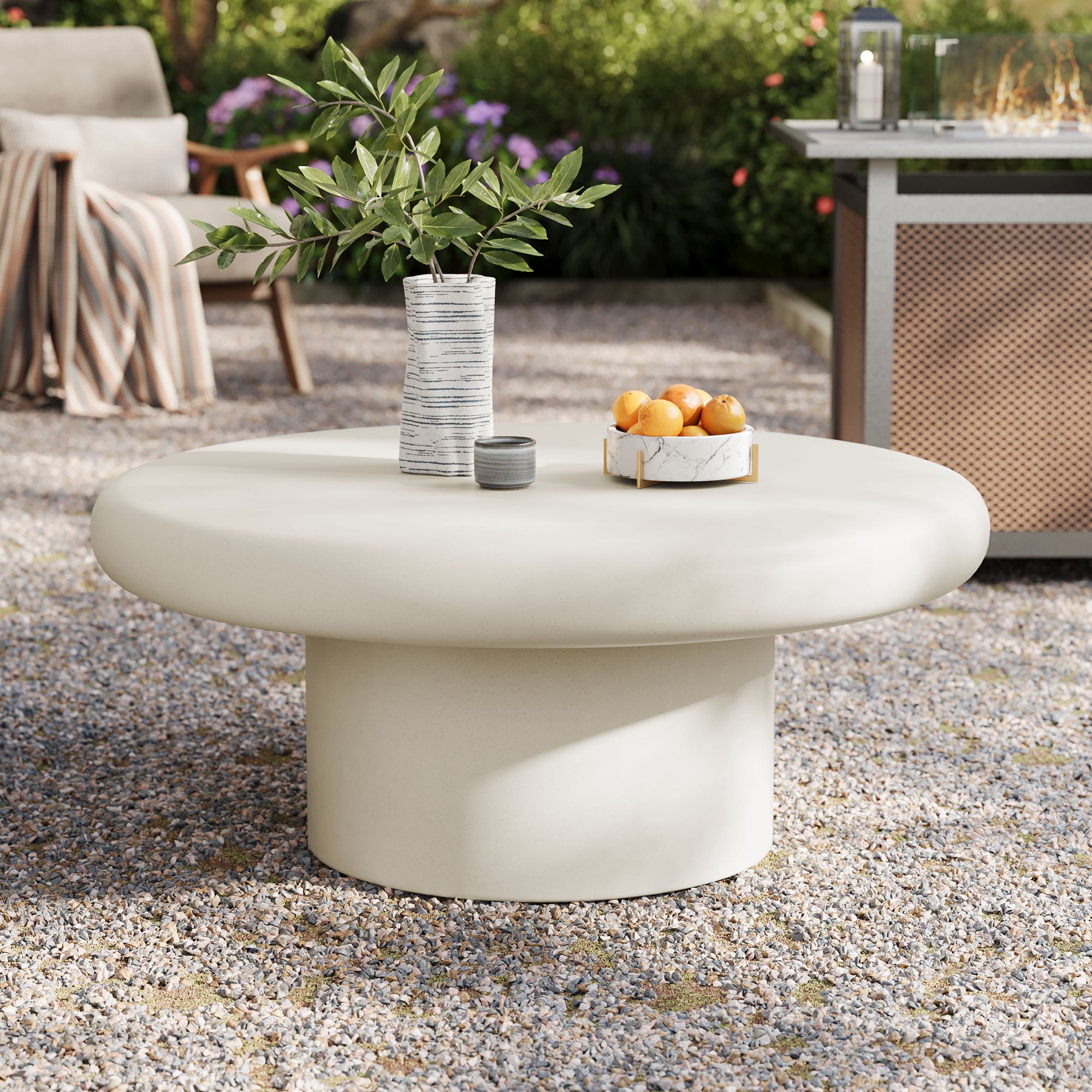 Modway Argos Indoor - Outdoor Patio Concrete Round Coffee Table