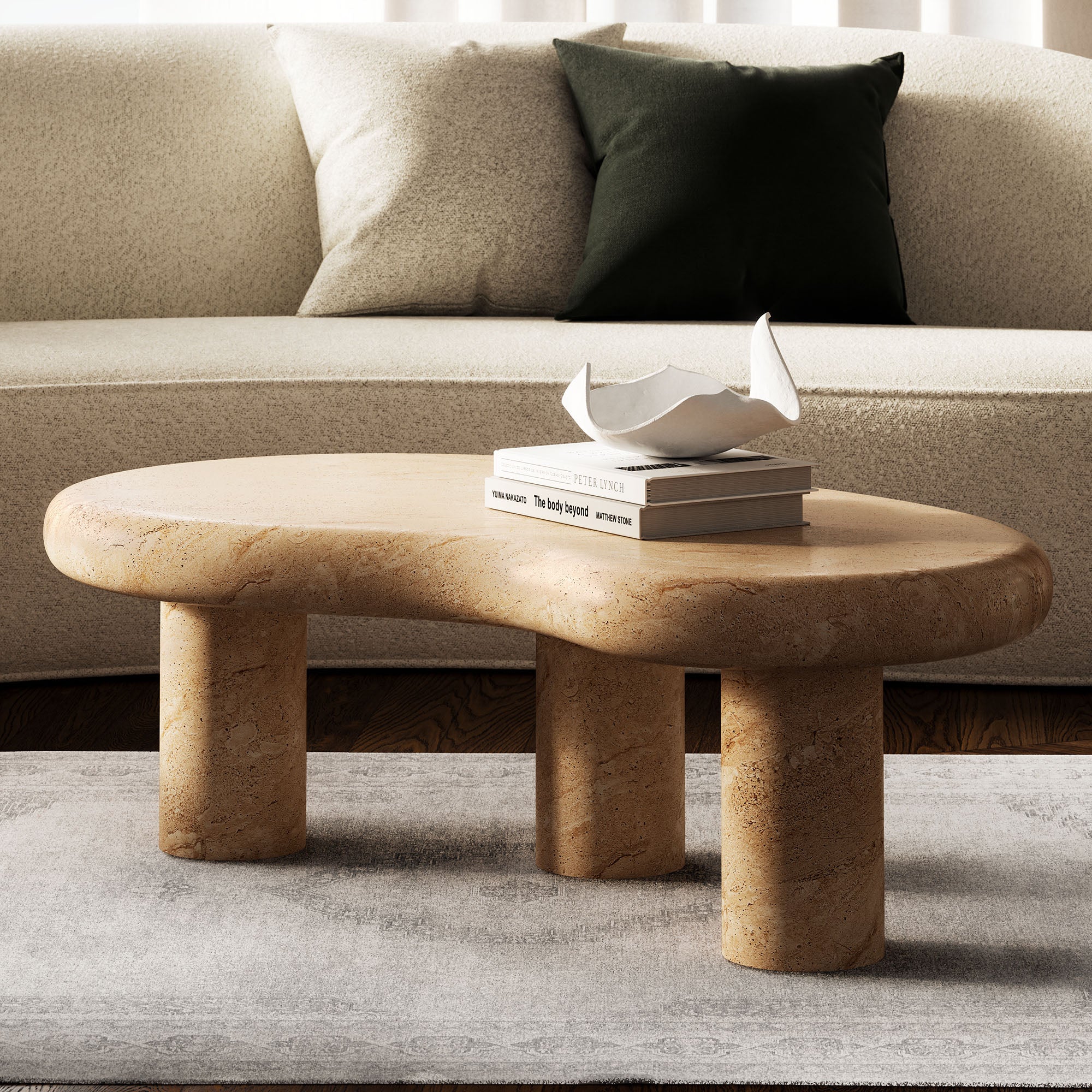Modway Elowen Indoor - Outdoor Patio Textured Faux Travertine Coffee Table