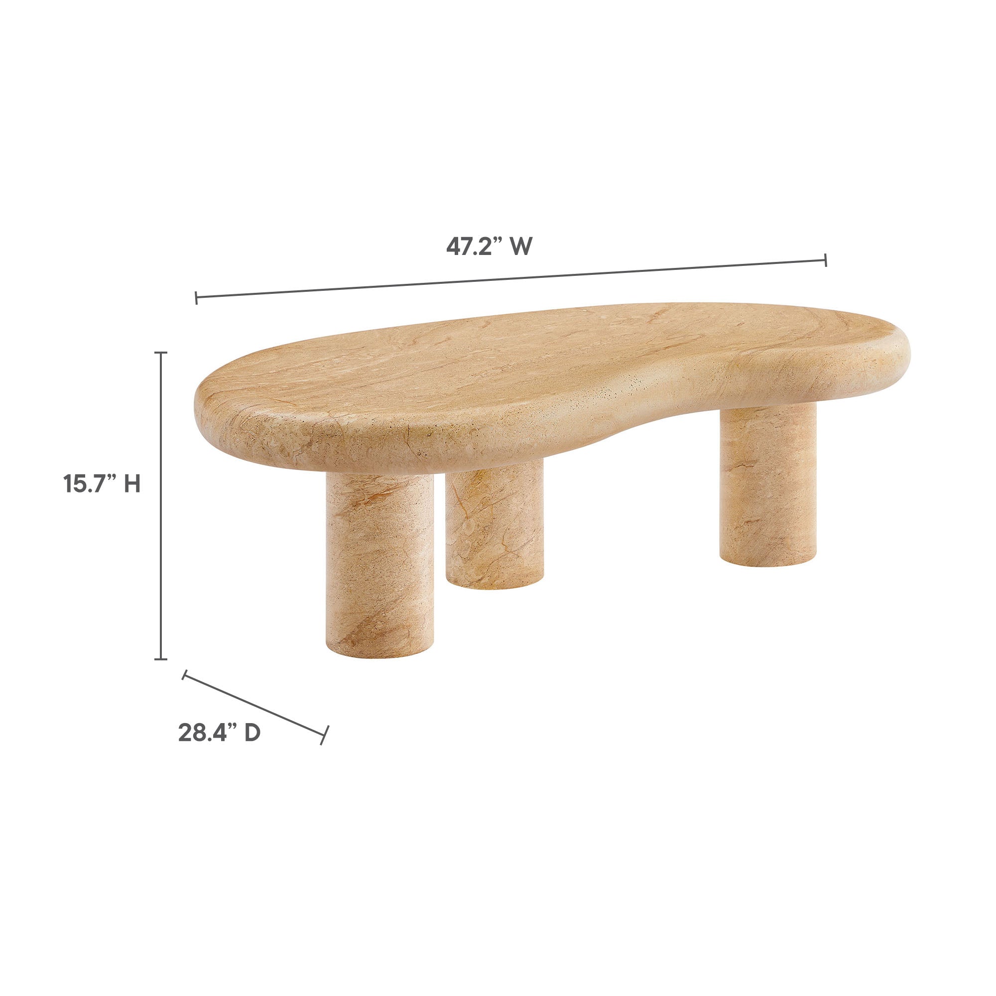Modway Elowen Indoor - Outdoor Patio Textured Faux Travertine Coffee Table