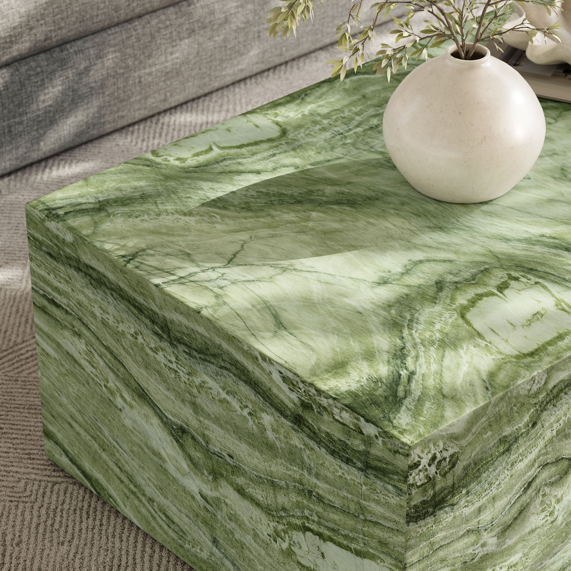 Modway Jordana Square Plinth Indoor - Outdoor Patio Concrete Coffee Table