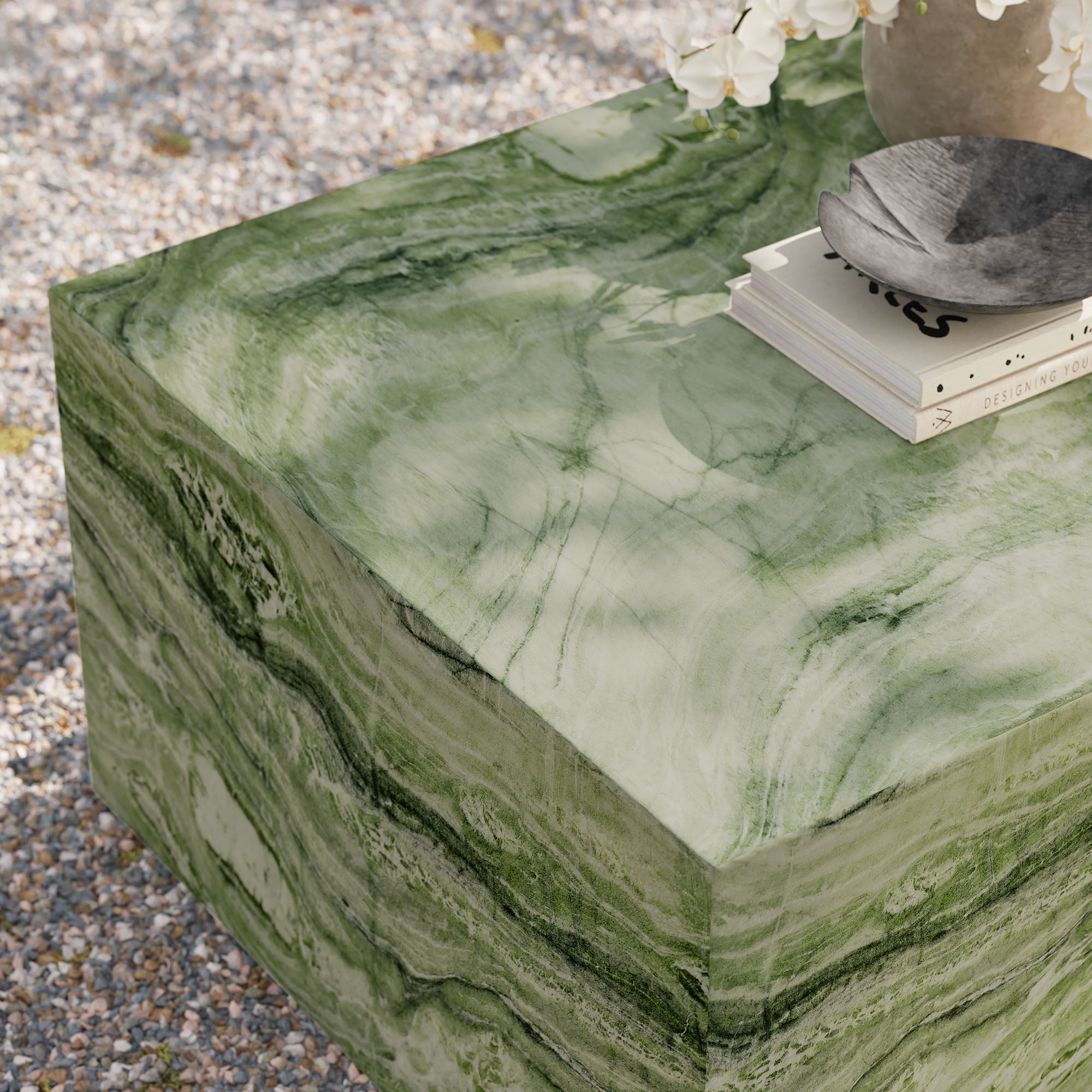 Modway Jordana Square Plinth Indoor - Outdoor Patio Concrete Coffee Table
