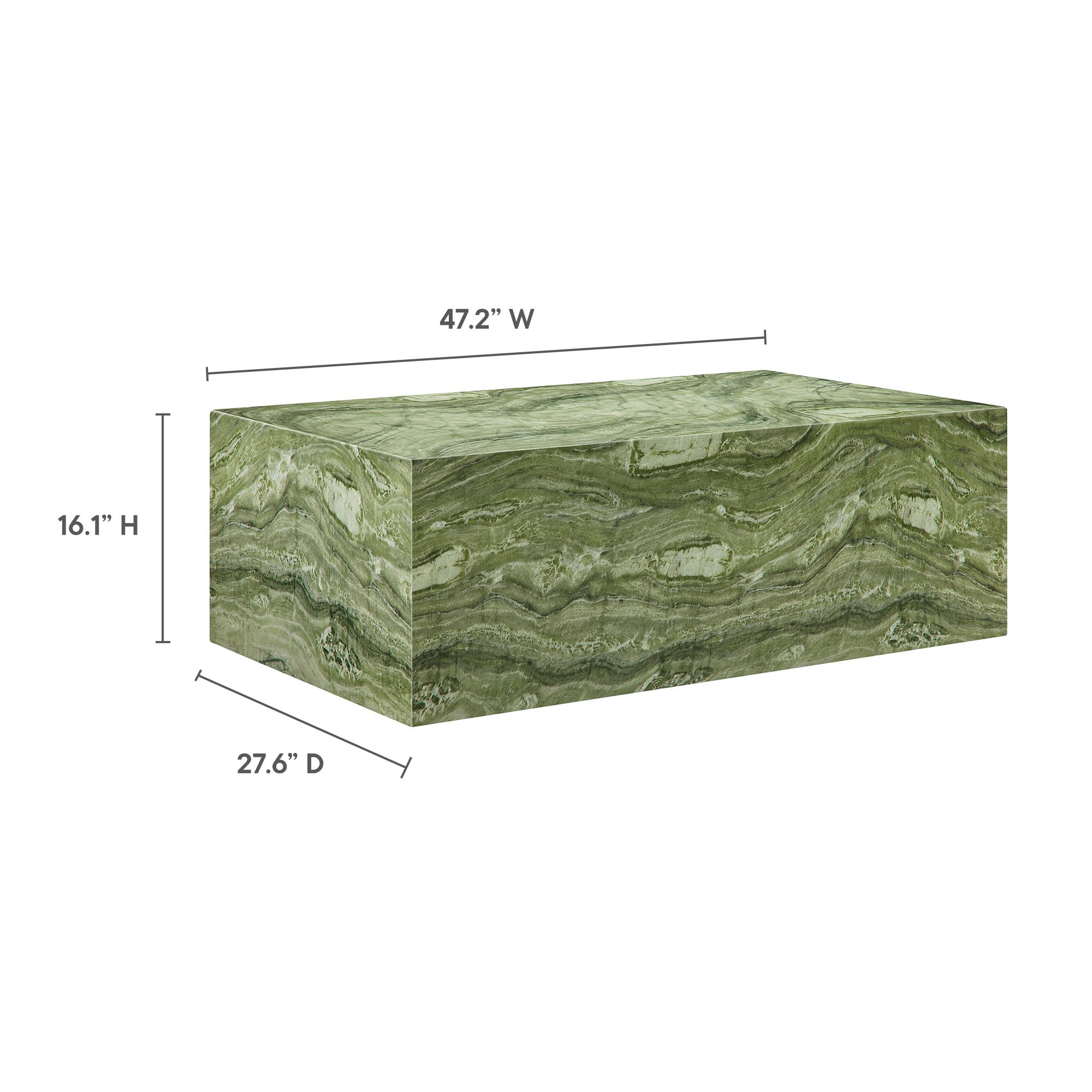 Modway Jordana Square Plinth Indoor - Outdoor Patio Concrete Coffee Table