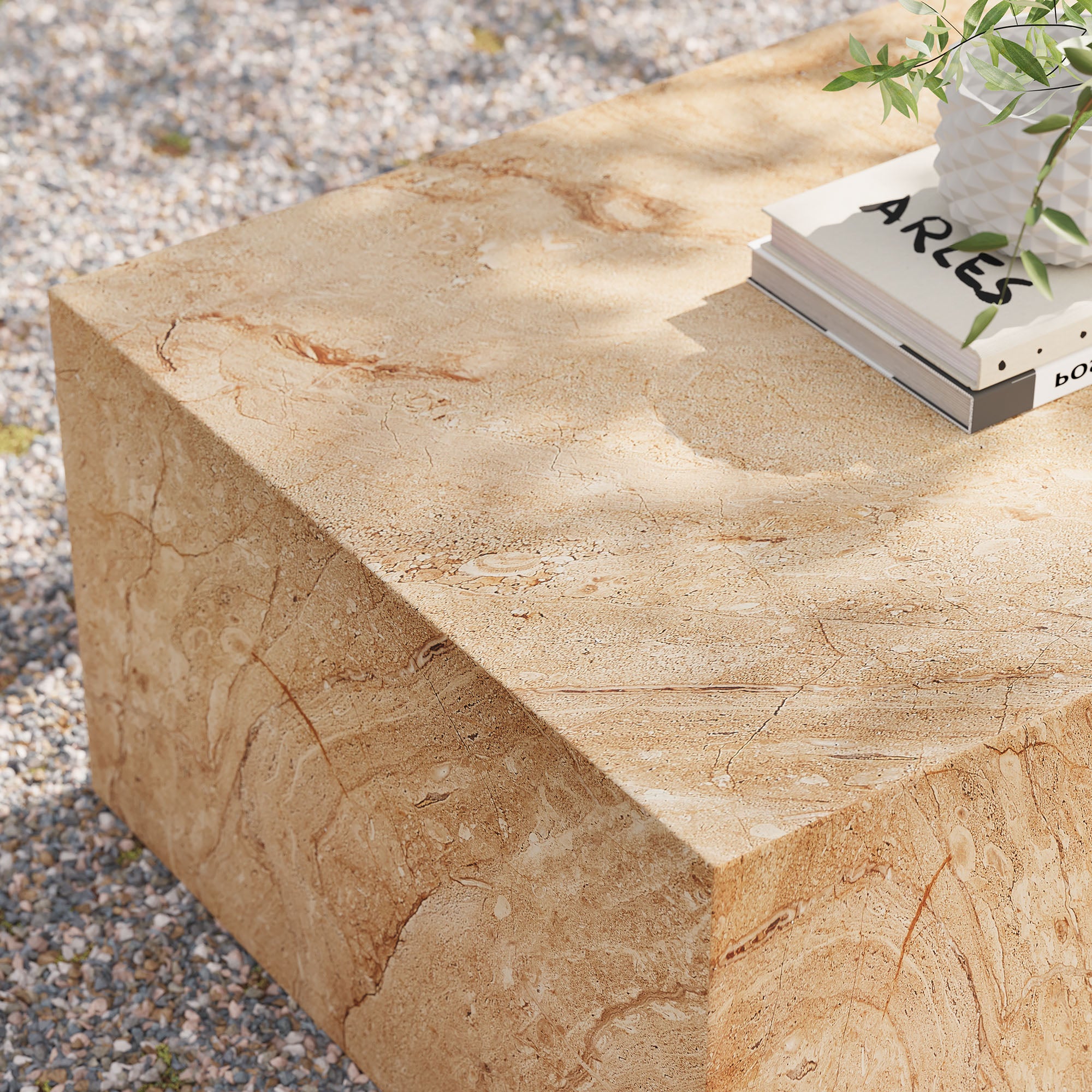 Modway Jordana Square Plinth Indoor - Outdoor Patio Concrete Coffee Table