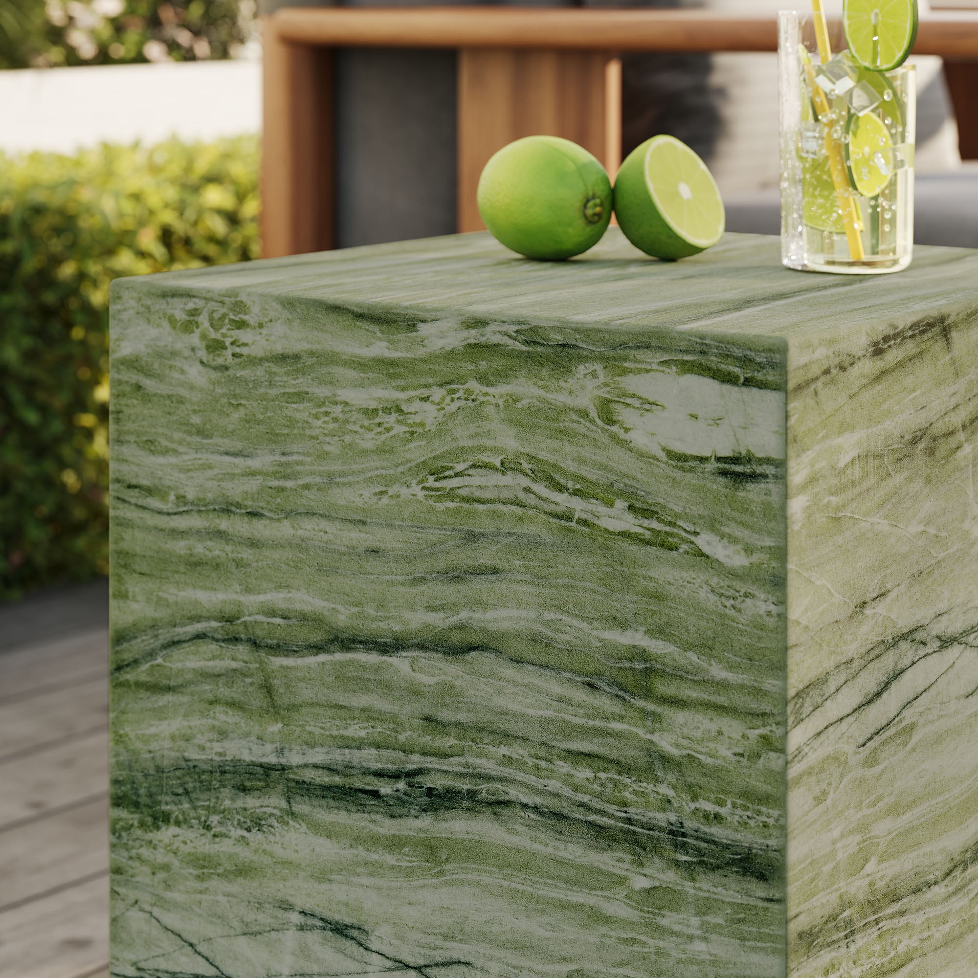 Modway Jordana Square Plinth Indoor - Outdoor Patio Concrete Side Table
