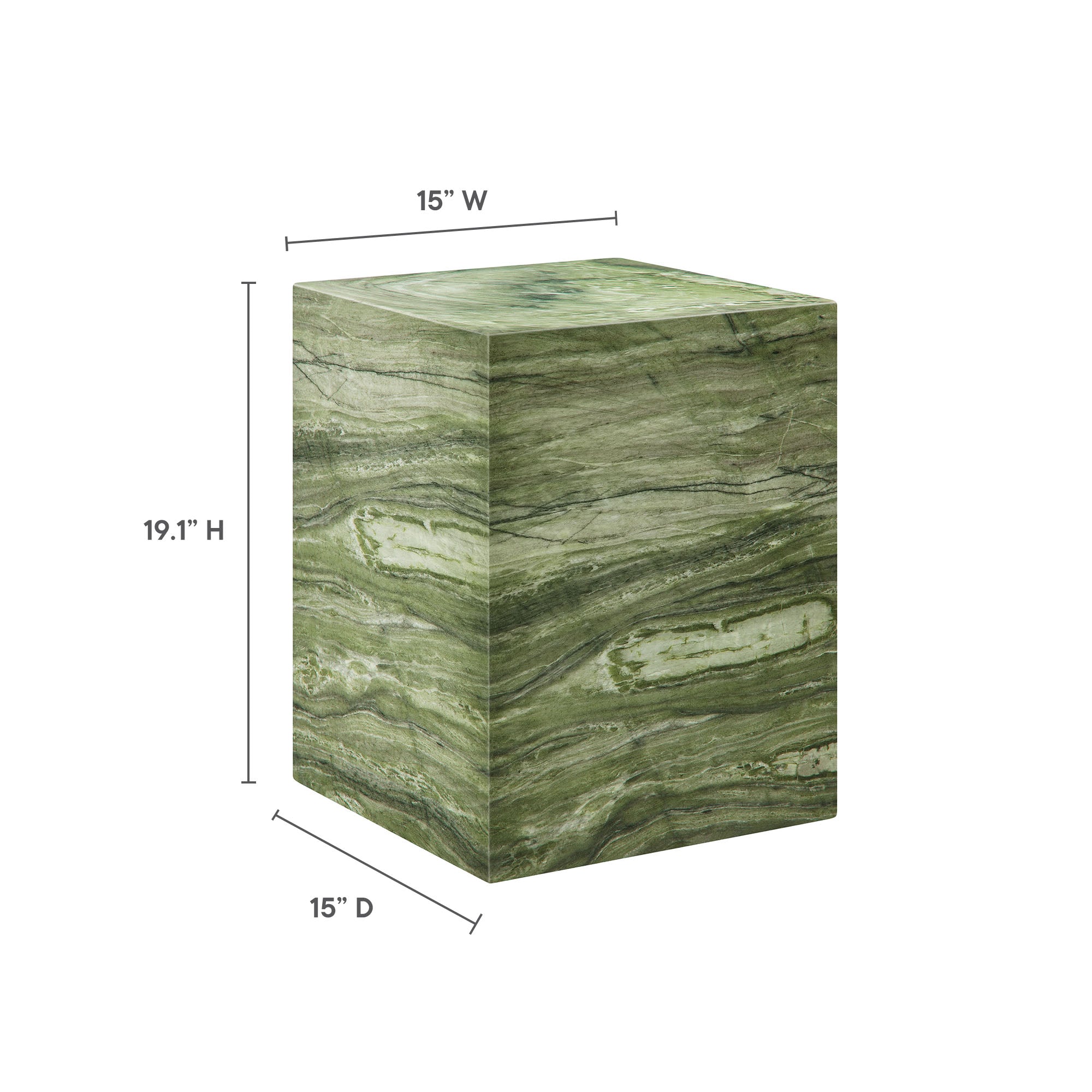 Modway Jordana Square Plinth Indoor - Outdoor Patio Concrete Side Table