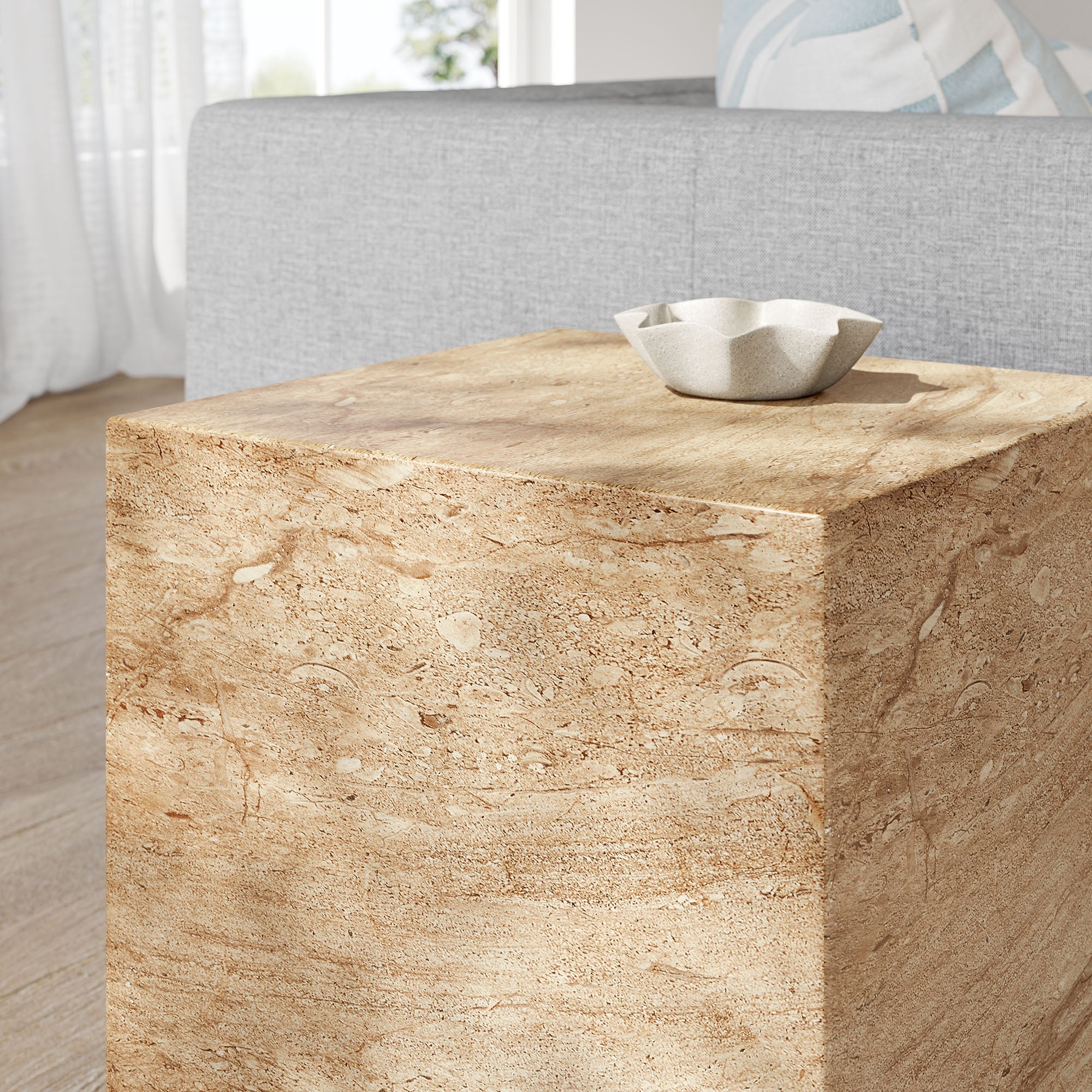 Modway Jordana Square Plinth Indoor - Outdoor Patio Concrete Side Table