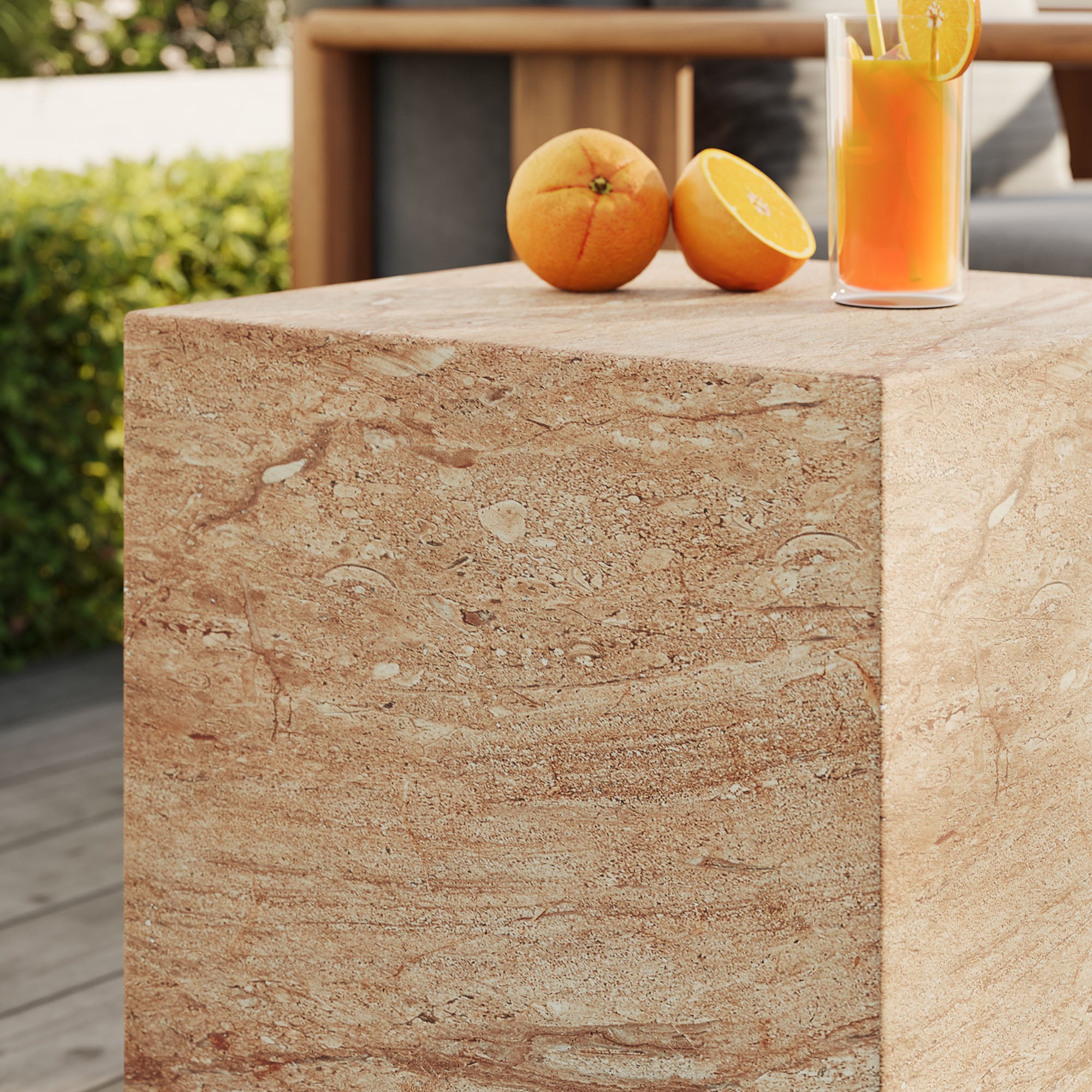 Modway Jordana Square Plinth Indoor - Outdoor Patio Concrete Side Table