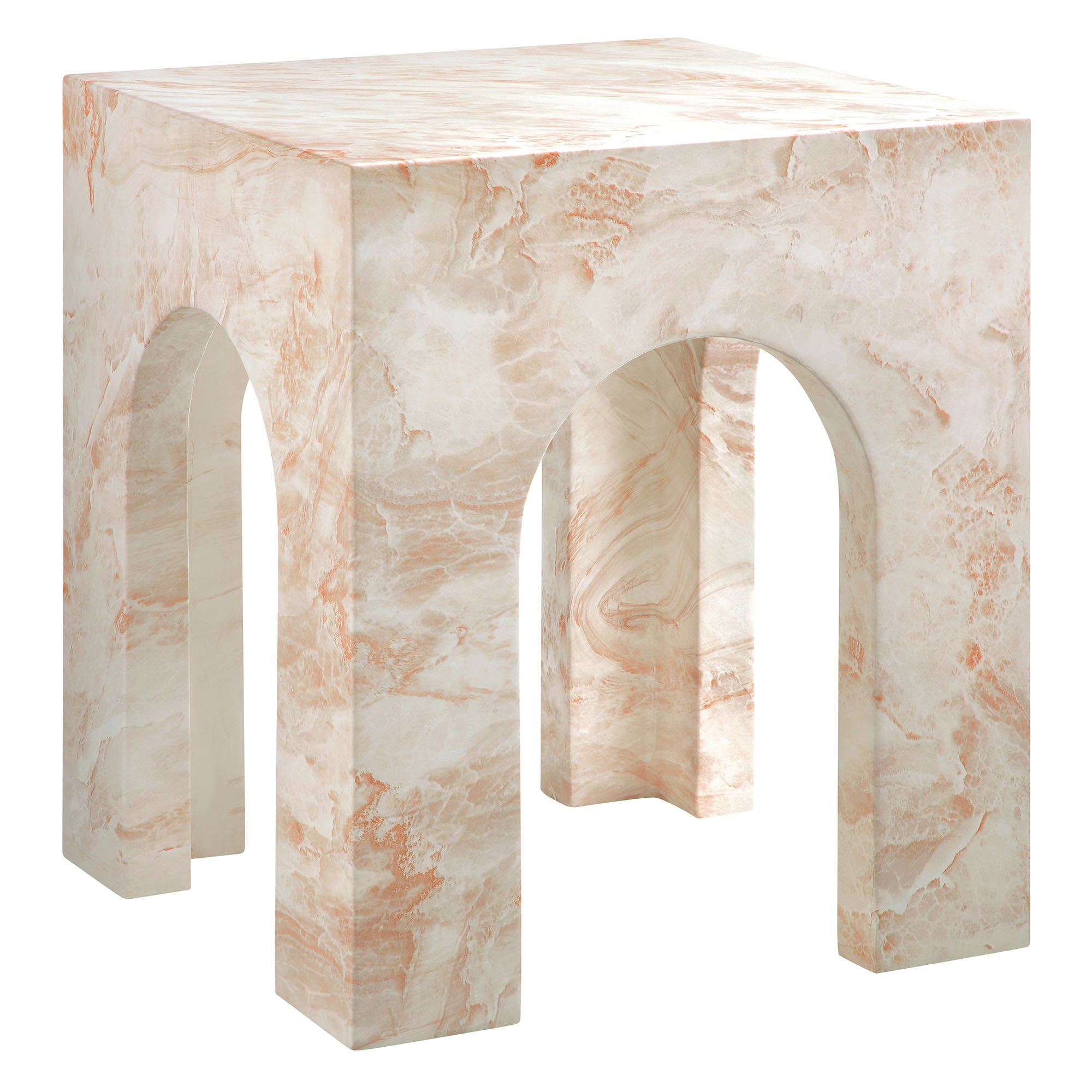 Modway Valen Square Indoor - Outdoor Patio Arched Concrete Side Table