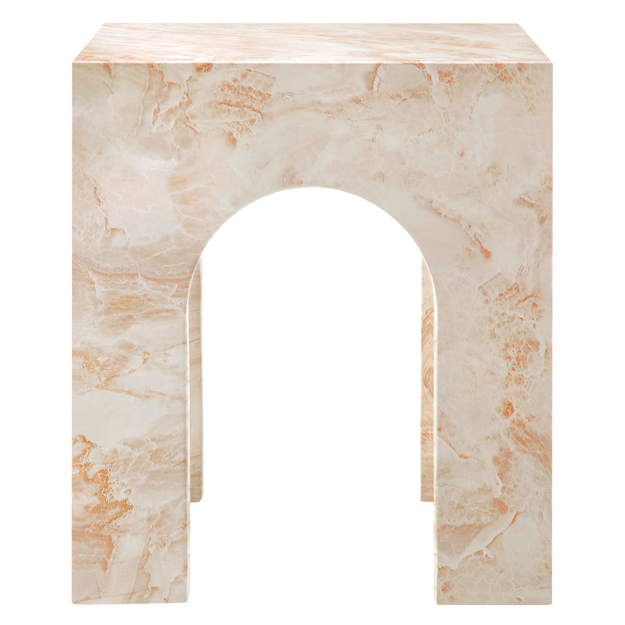 Modway Valen Square Indoor - Outdoor Patio Arched Concrete Side Table