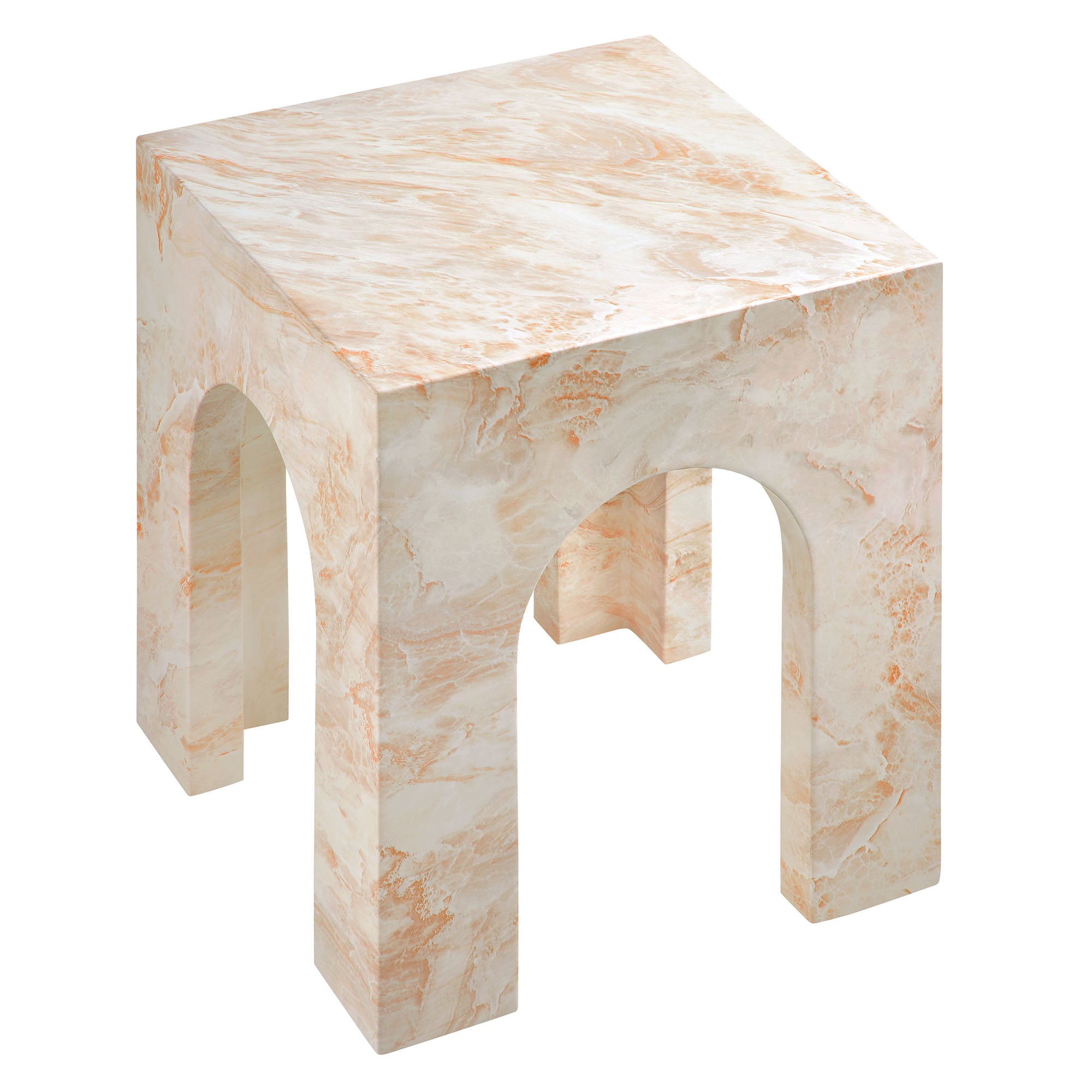 Modway Valen Square Indoor - Outdoor Patio Arched Concrete Side Table