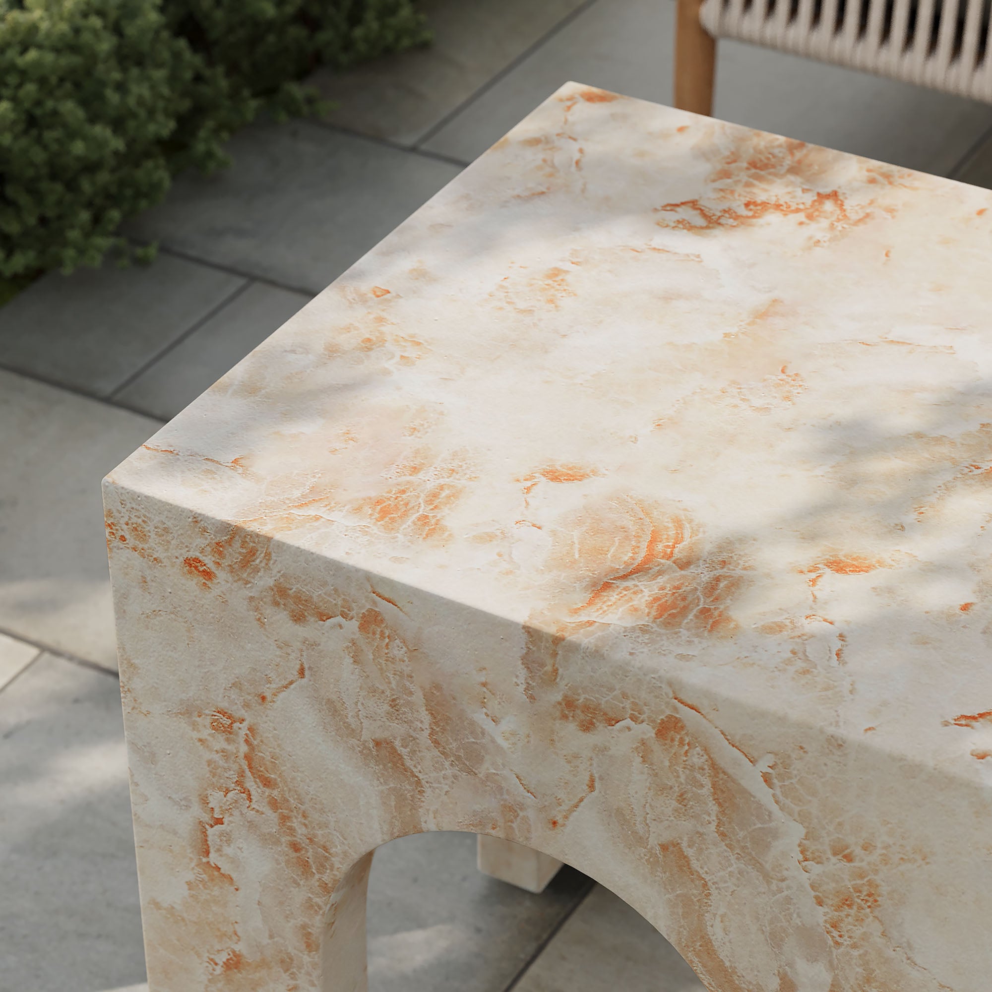 Modway Valen Square Indoor - Outdoor Patio Arched Concrete Side Table
