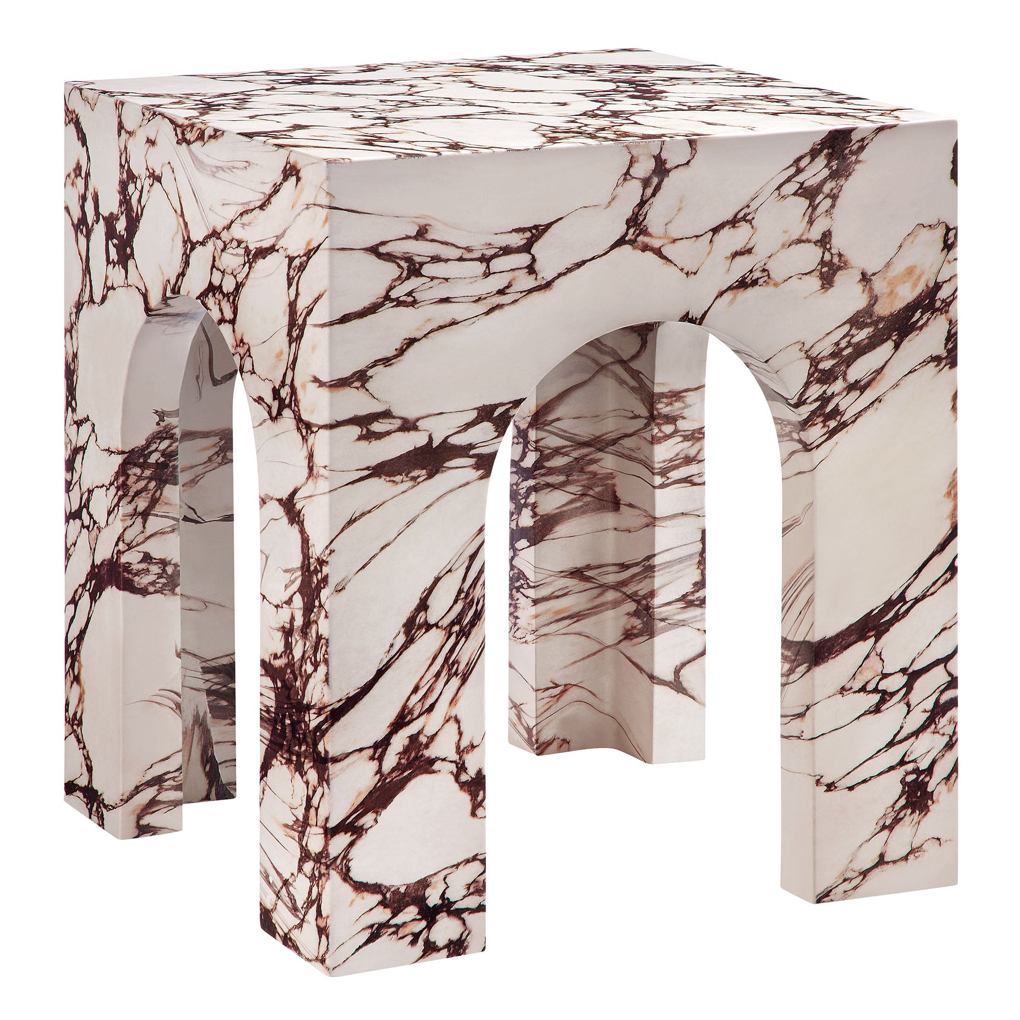 Modway Valen Square Indoor - Outdoor Patio Arched Concrete Side Table