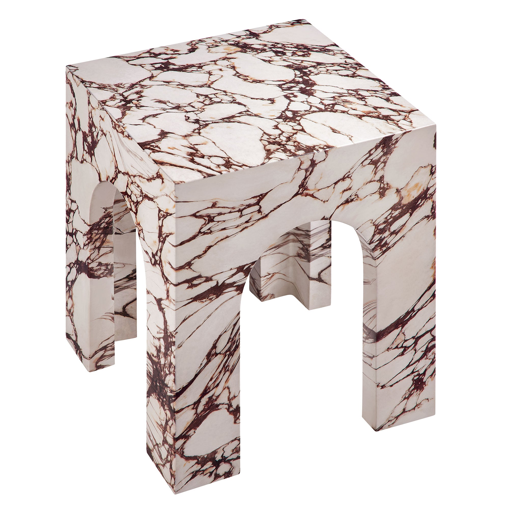 Modway Valen Square Indoor - Outdoor Patio Arched Concrete Side Table