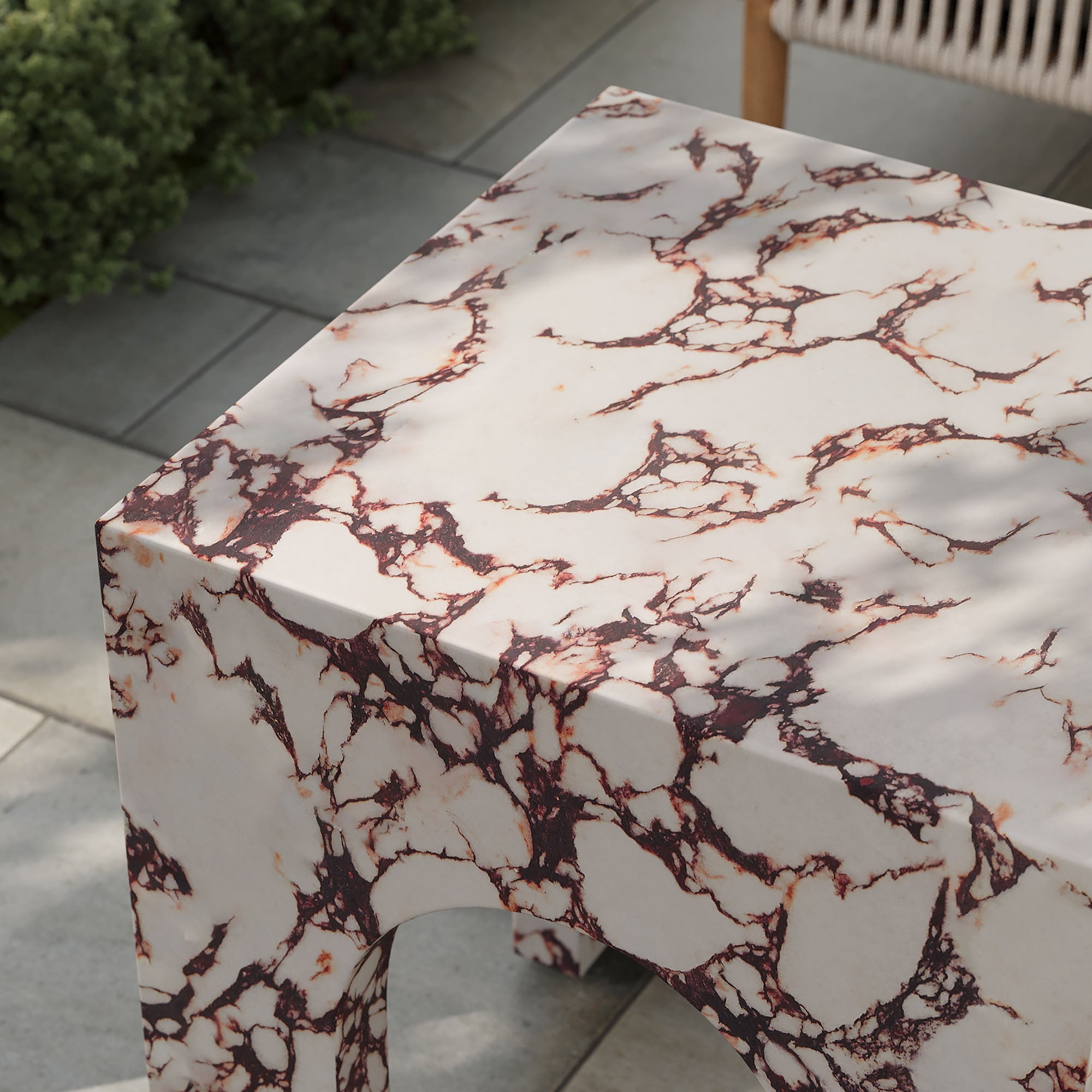 Modway Valen Square Indoor - Outdoor Patio Arched Concrete Side Table