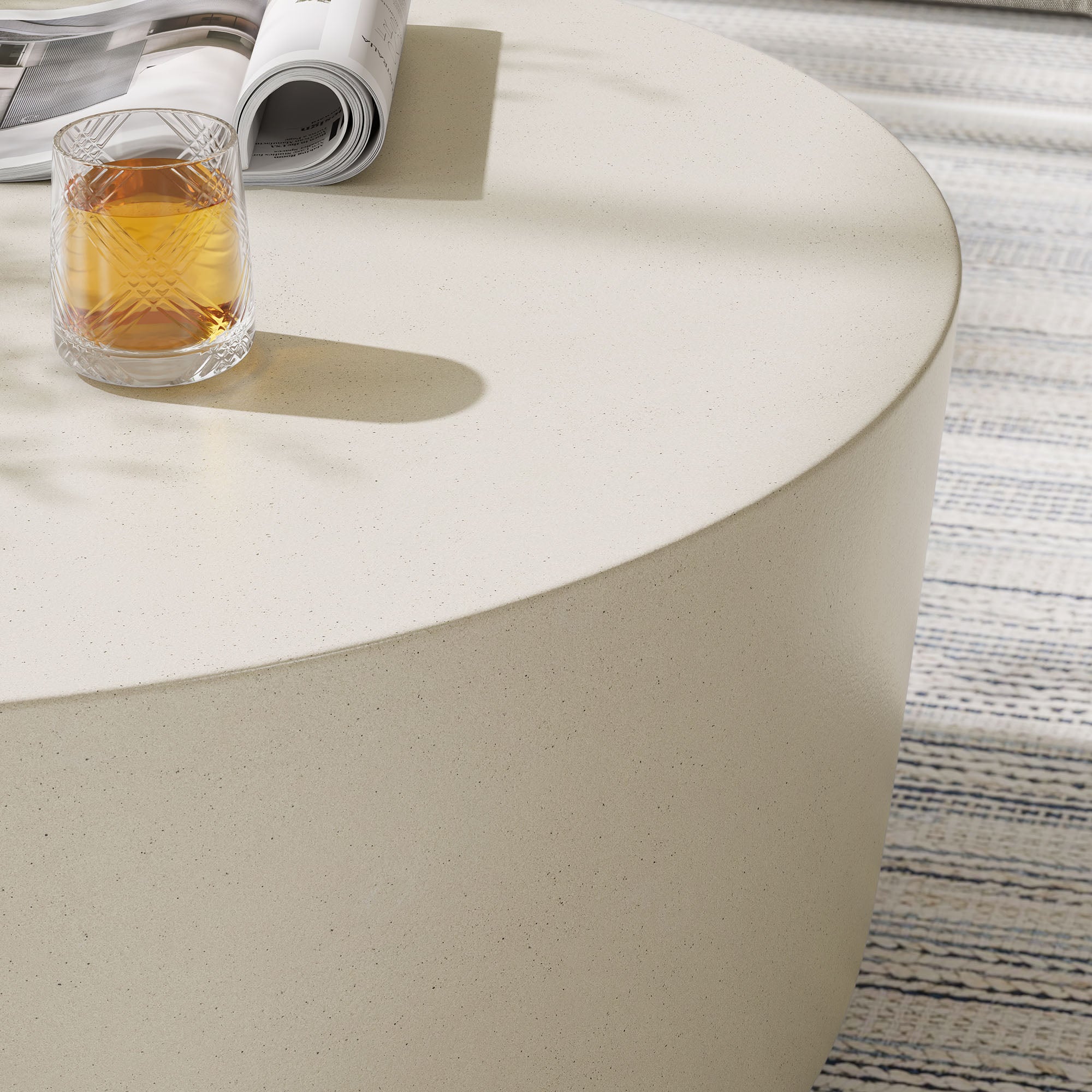 Modway Brion Round Indoor - Outdoor Patio Concrete Coffee Table